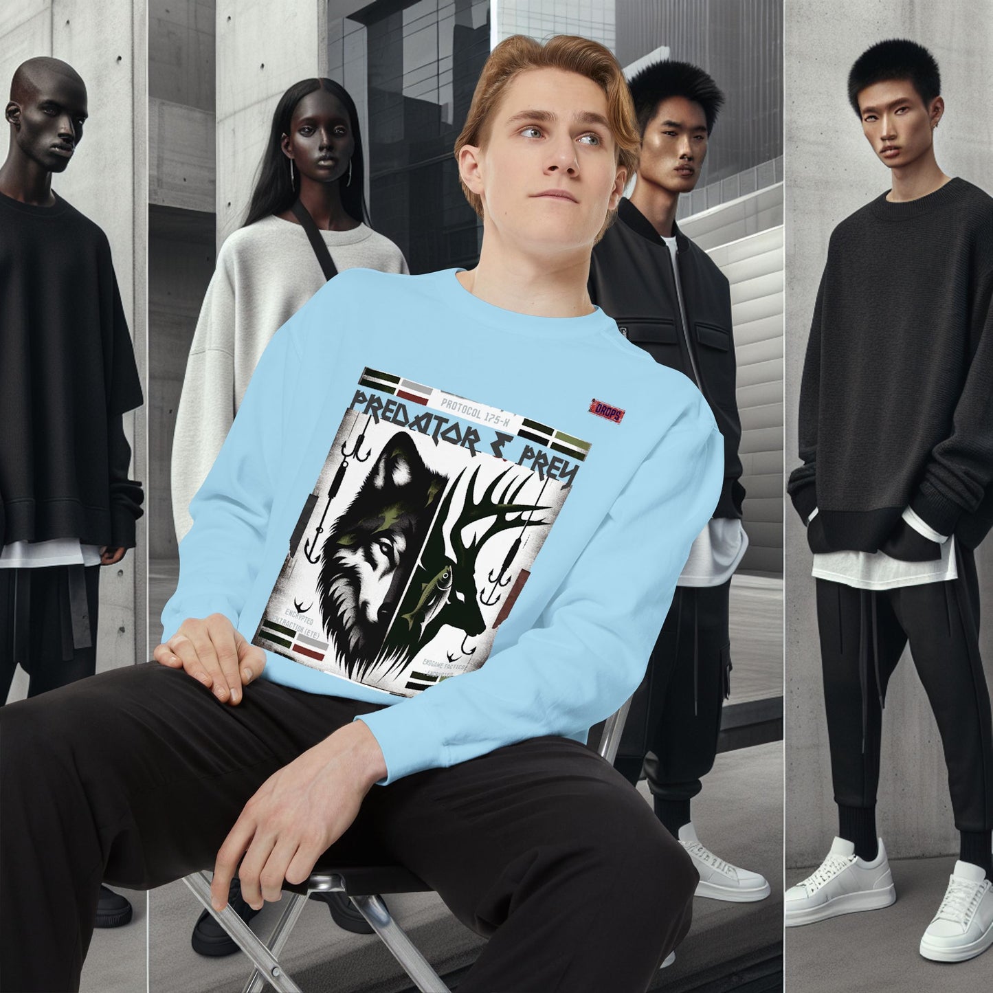Predator & Prey Sweatshirt_ 03 Sep 2025_ Cozy Unisex Pullover, Nature Lover Apparel, Gifts for Wildlife Enthusiasts, Fall Fashion Layer