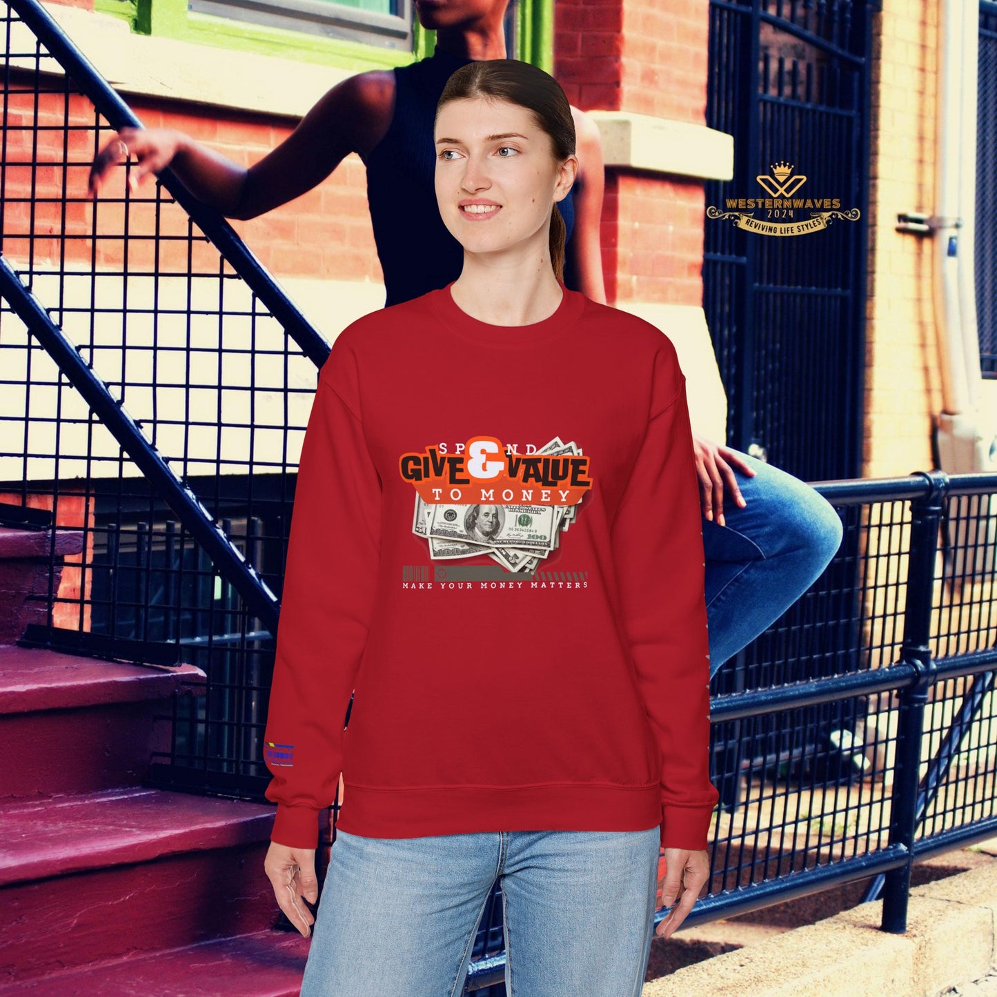 Unisex Heavy Blend™ Crewneck Sweatshirt_ N3+ Series UHBCSS PT2WW035_ Limited Edition Pure Luxury By WesternWaves: