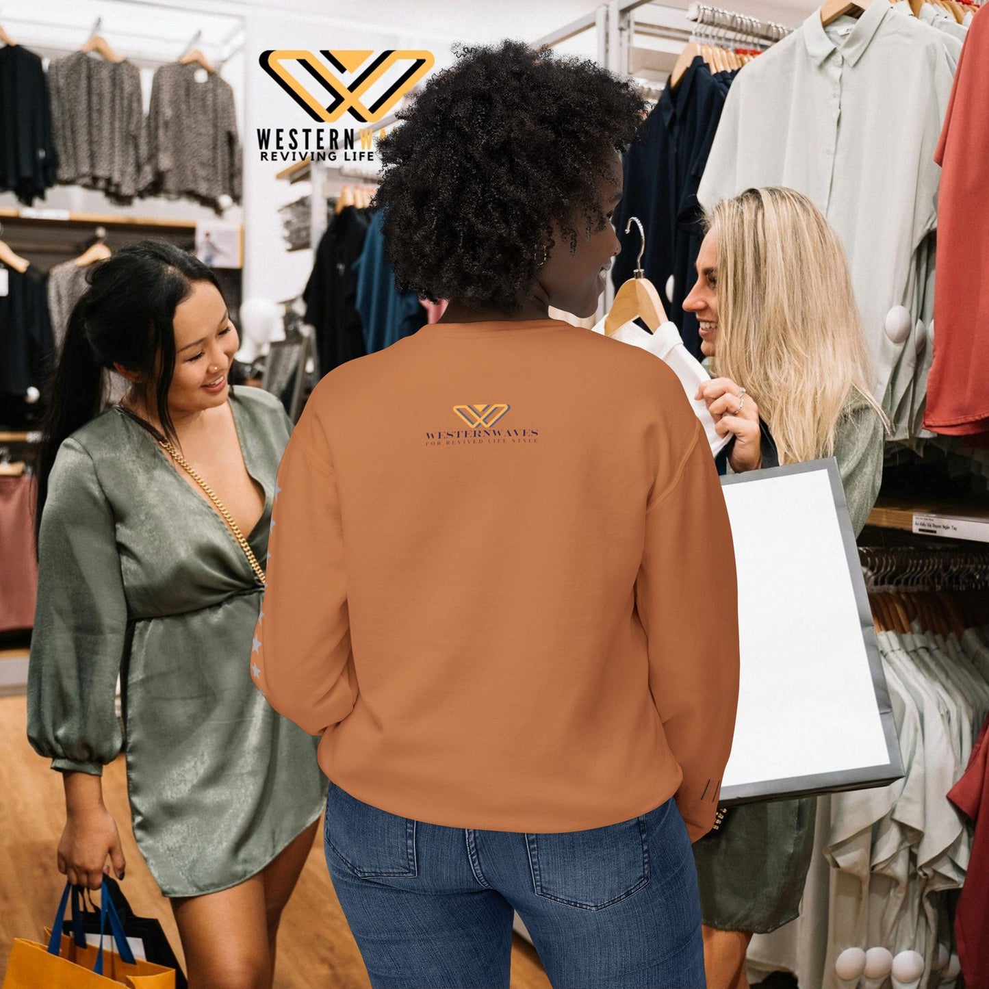Unisex Lightweight Crewneck Sweatshirt_ N2 Series ULWCSS PT2WW005_Limited Edition Unparalleled Quality by WesternWaves: