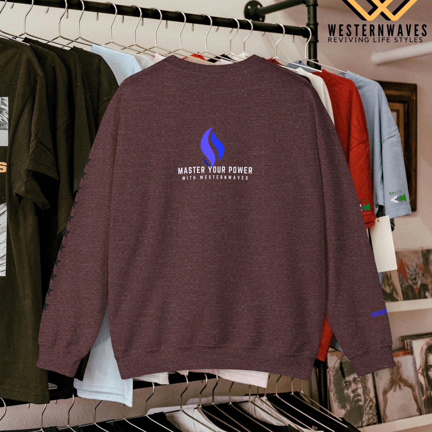 Unisex Heavy Blend™ Crewneck Sweatshirt_ N3+ Series UHBCSS PT2WW032_ Limited Edition Pure Luxury By WesternWaves: