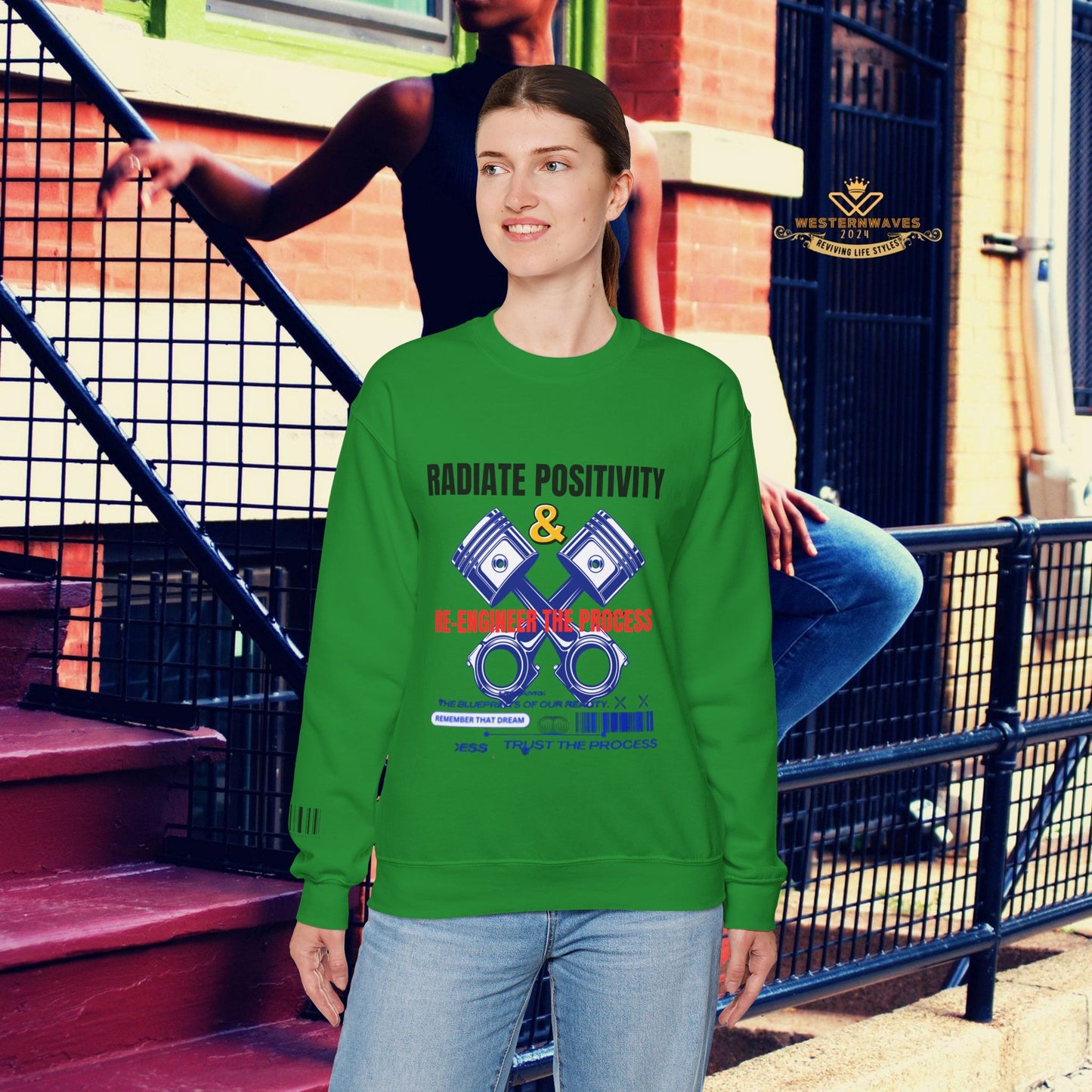 Unisex Heavy Blend™ Crewneck Sweatshirt_ N2+ Series UHBCSS PT2WW003_ Limited Edition Pure Luxury by WesternWaves: