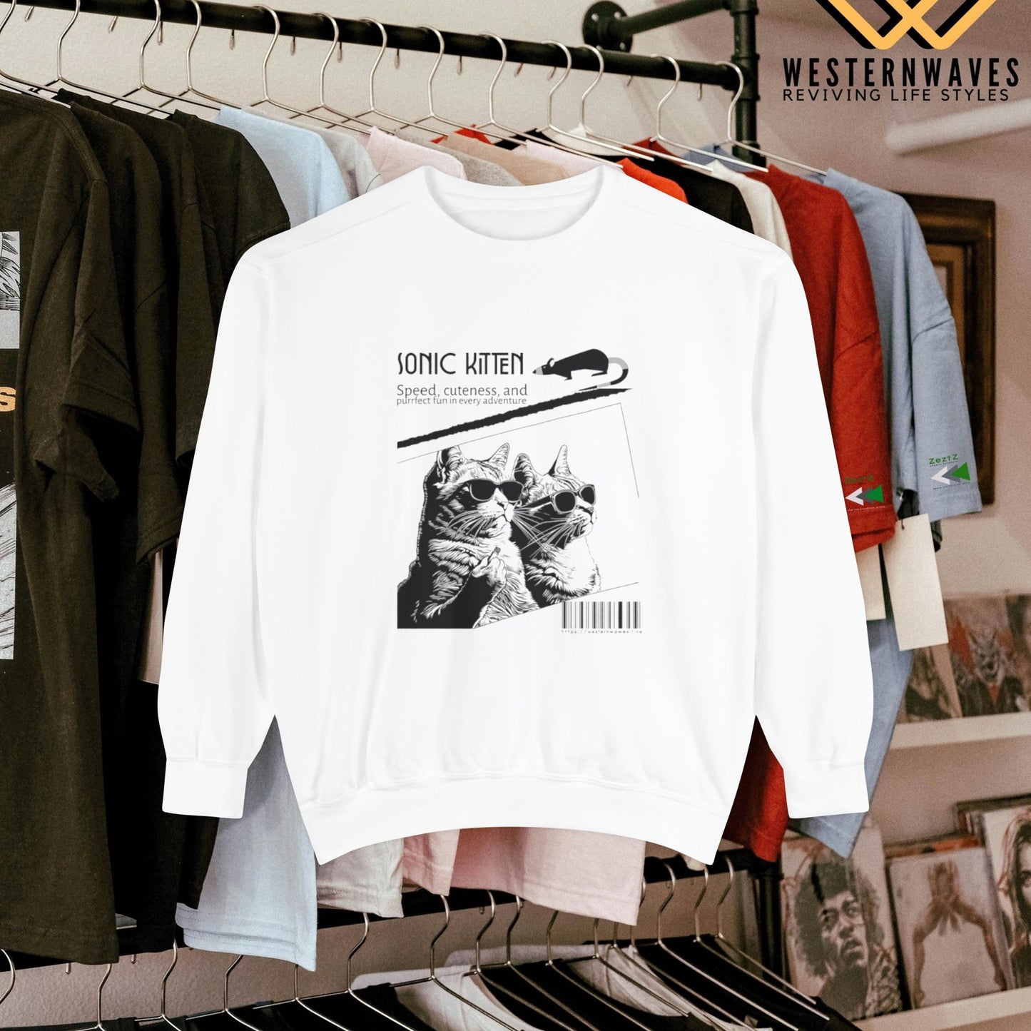 Unisex Garment-Dyed Sweatshirt_ N3+ Series SPW UGDSS PT2WW003_WesternWaves Limited Edition