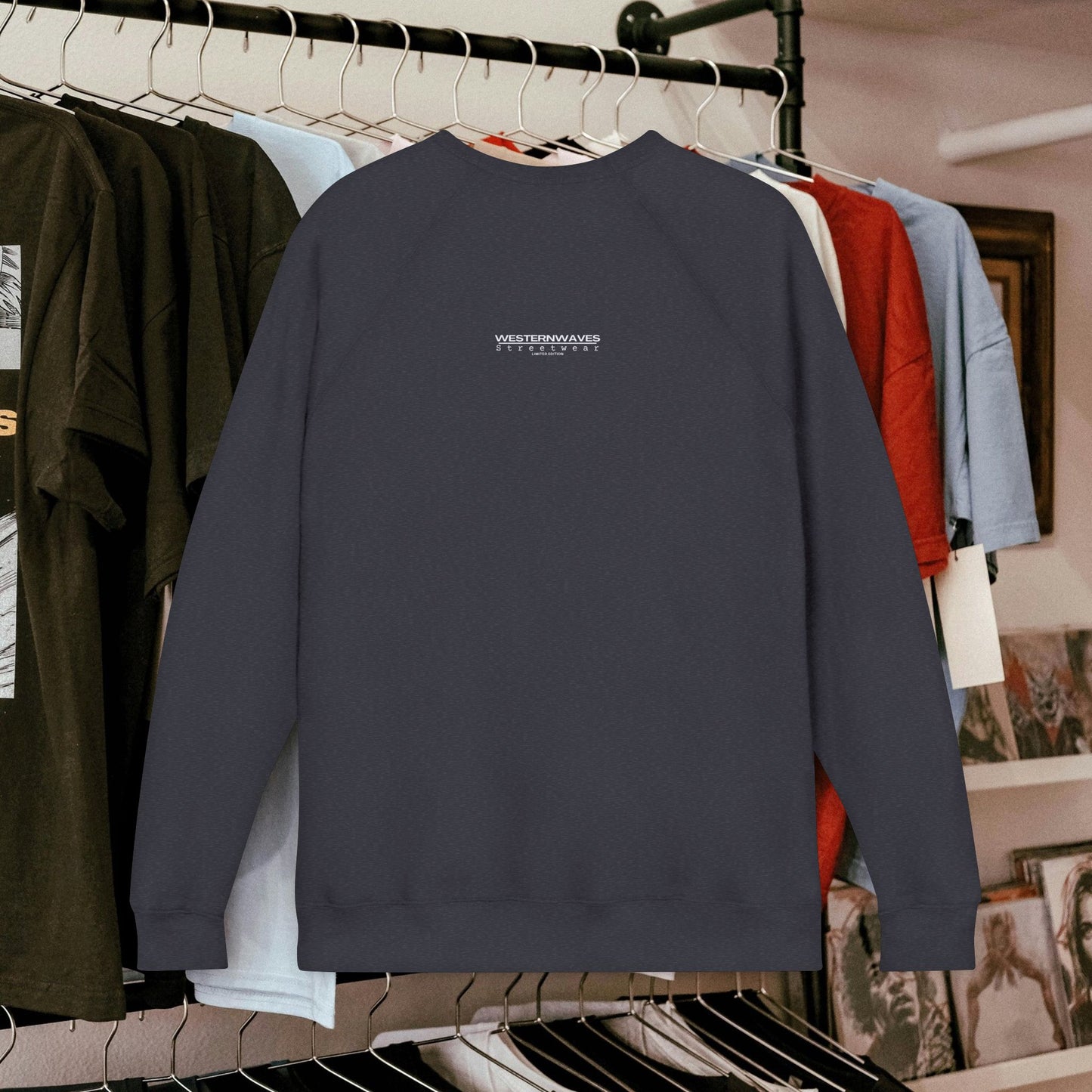 Unisex Sponge Fleece Raglan Sweatshirt_ Series UWD 062_ Limited Edition Cozy Fashion Streewear by WesternWaves: