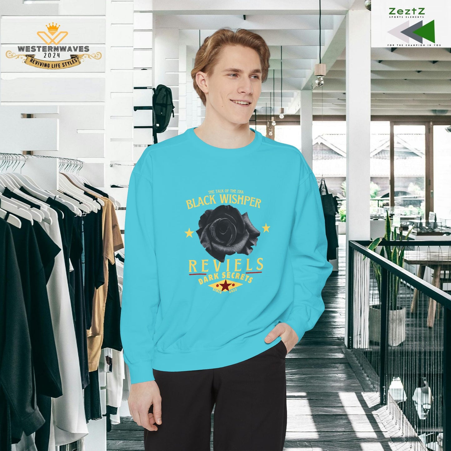 Unisex Garment-Dyed Sweatshirt_ N3+ Series UGDSS PT2WW001_ Limited Edition Luxurious Comfort by WesternWawes: