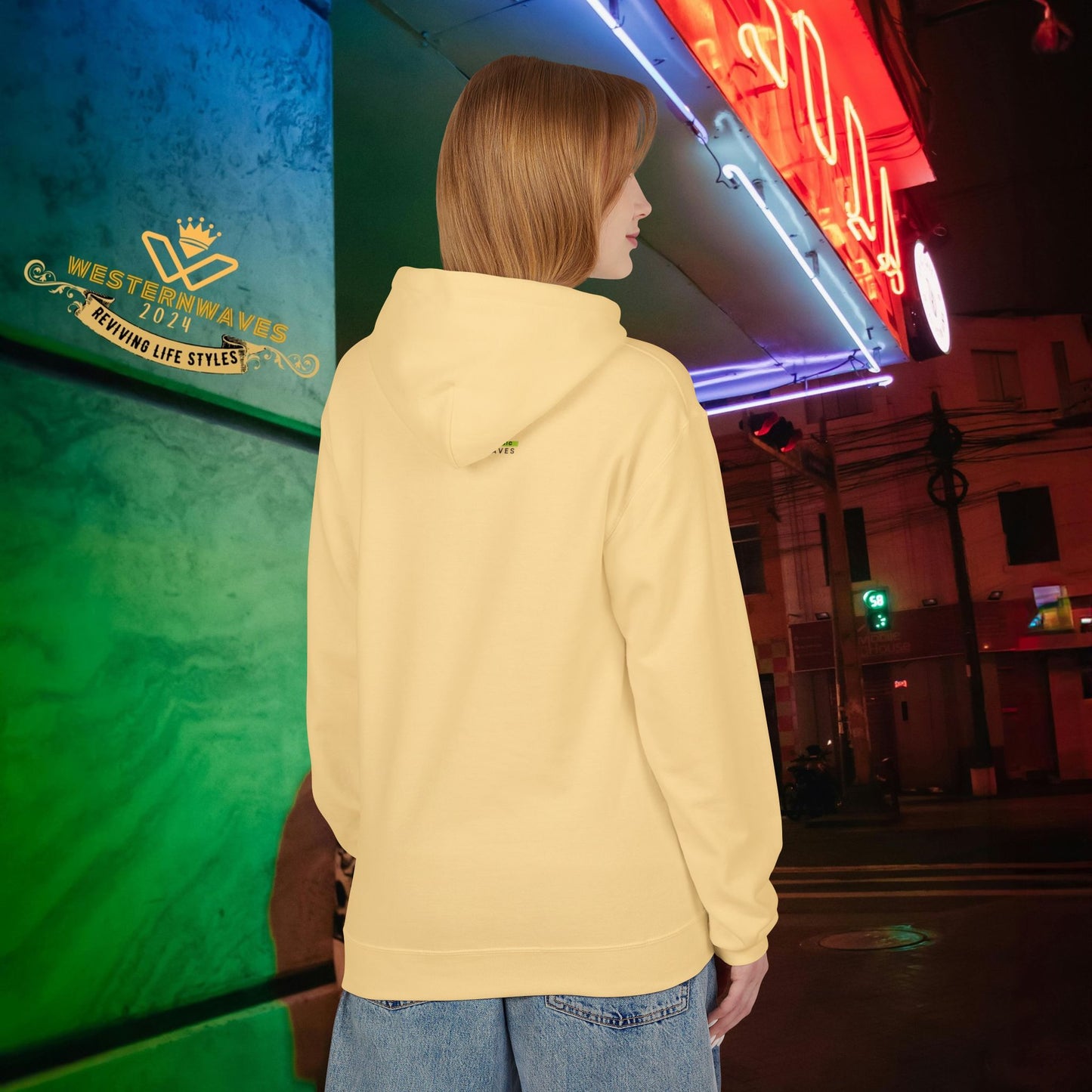 Unisex Midweight Softstyle Fleece Hoodie_ N3+ Series USMWSSFH PT2WW001_ Limited Edition Luxuriously Soft 100% Cotton Face by WesternWaves: