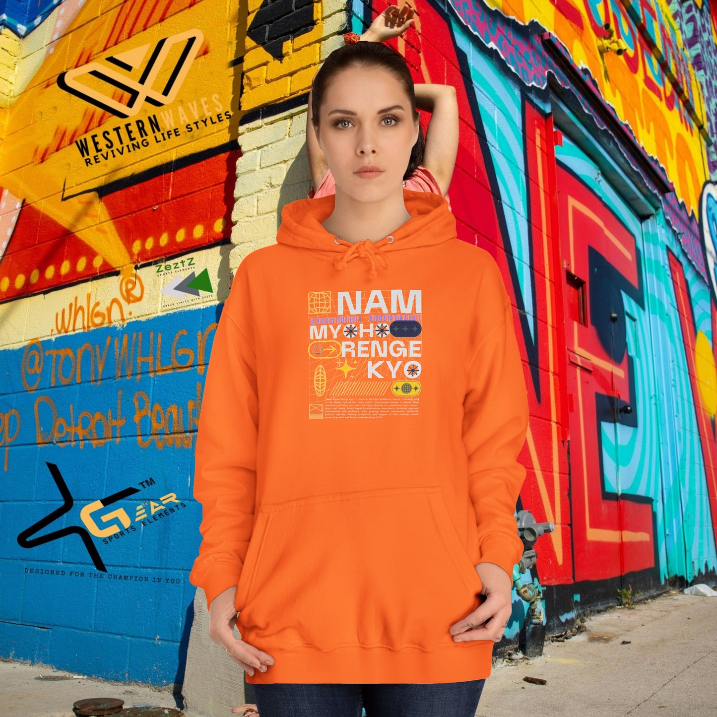Unisex College Hoodie_ N2+ Series USCH PT2WW006_ Limited Edition Timeless Unisex Design by WesternWaves: