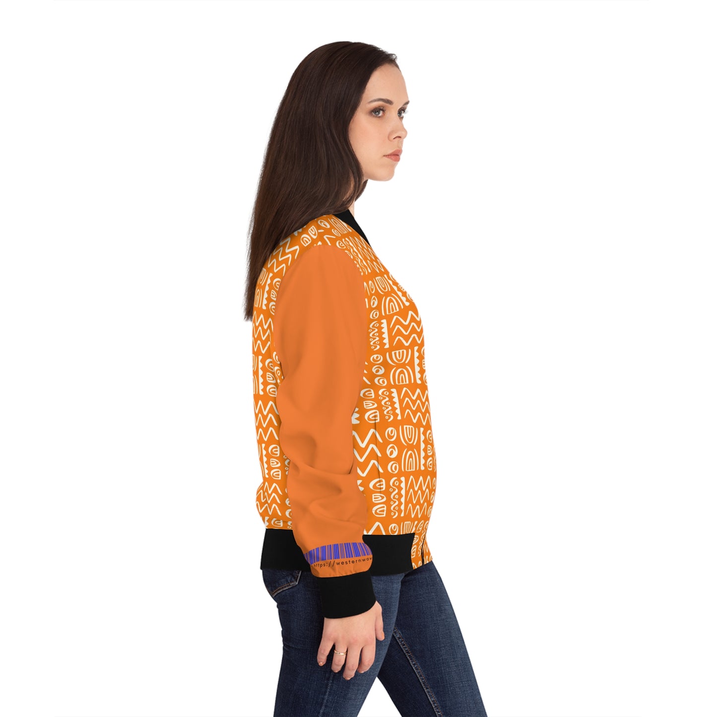 Women's Bomber Jacket (AOP)_ N2+ Series WBJAOP PT2WW002_ Fierce Feminine Flair Jacket by WesternWaves
