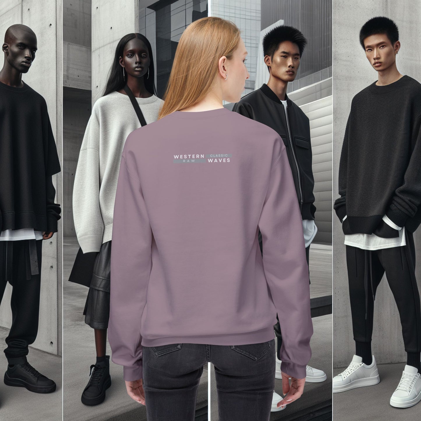 Urban Nomad Fleece Crewneck Sweatshirt_ UWD 0027_ | Cozy Streetwear Style, Perfect for Travel, Gifts, Fall & Winter Layers, Graphic Pullover