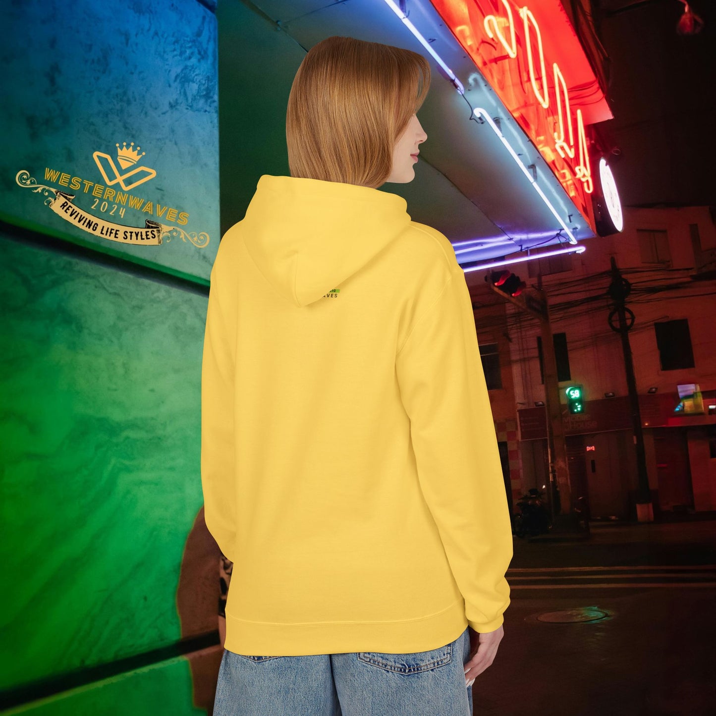 Unisex Midweight Softstyle Fleece Hoodie_ N3+ Series USMWSSFH PT2WW001_ Limited Edition Luxuriously Soft 100% Cotton Face by WesternWaves: