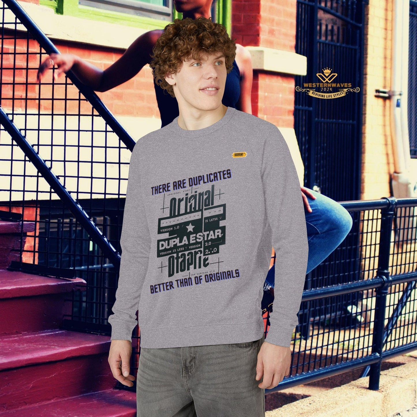Unisex French Terry Raglan Crewneck Sweatshirt_ 25 June 2025_ Limited Edition Casual Streetwear by WesternWaves: