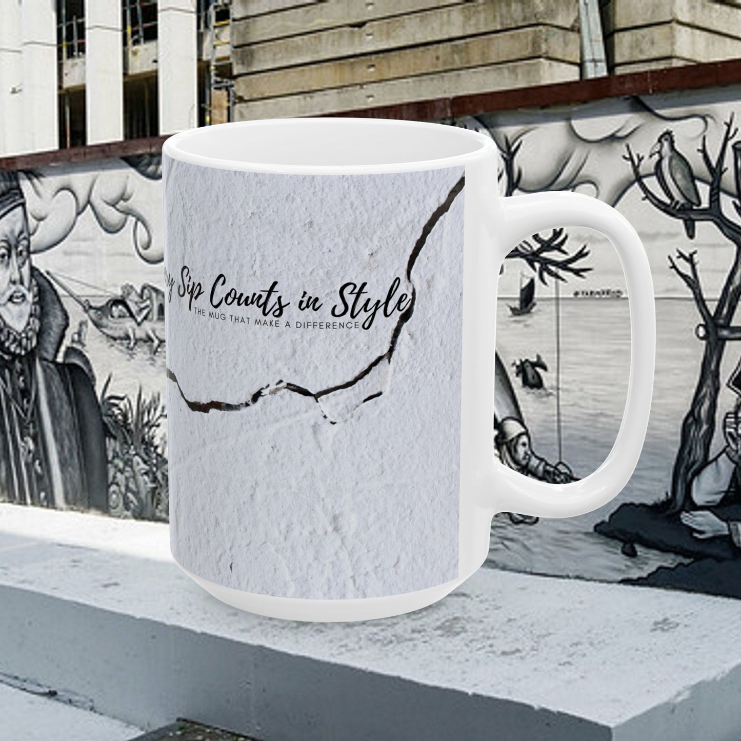 Ceramic Mug (11oz, 15oz)_ N2 Series CM11, 15OZ PT2WW001_ Limited Edition Ceramic Masterpiece by WesternWaves: