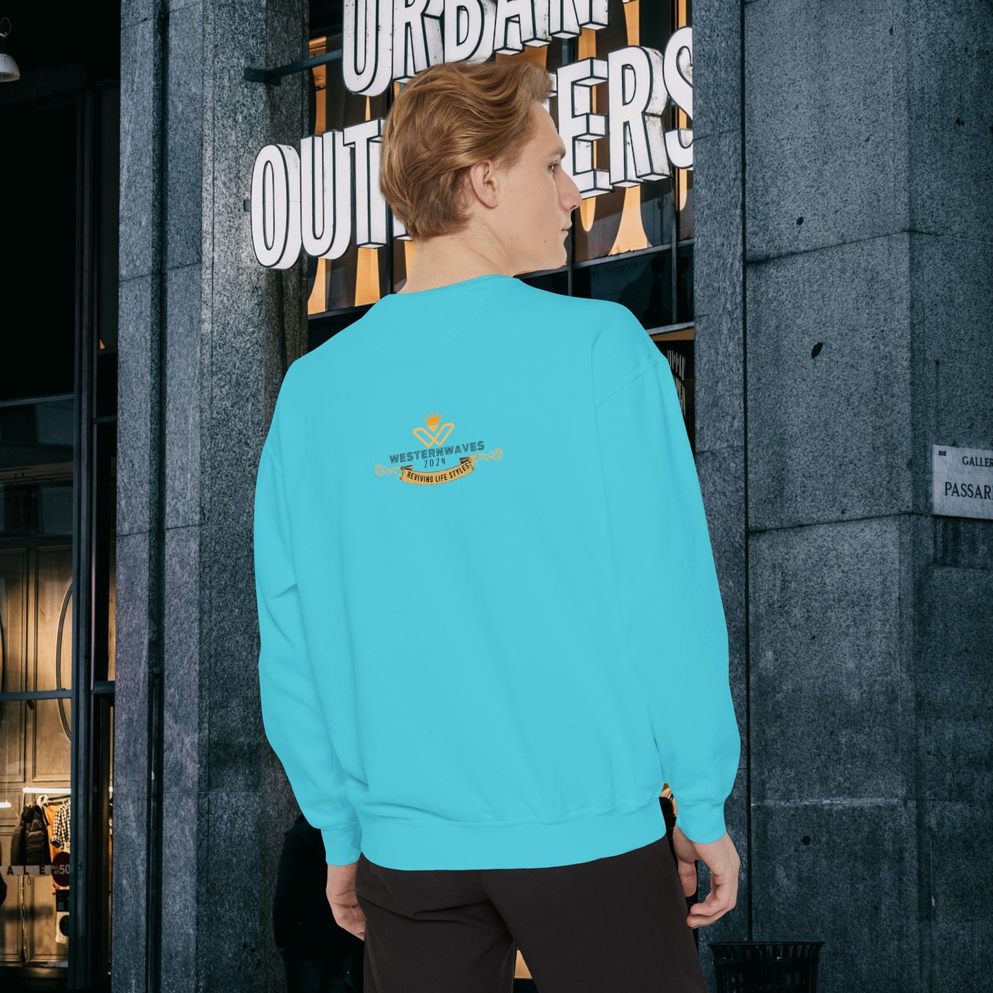 Unisex Garment-Dyed Sweatshirt _ N3+ Series GDSS PT2WW001_ Limited Edition of Both Fashion & Comfortby WesternWaves: