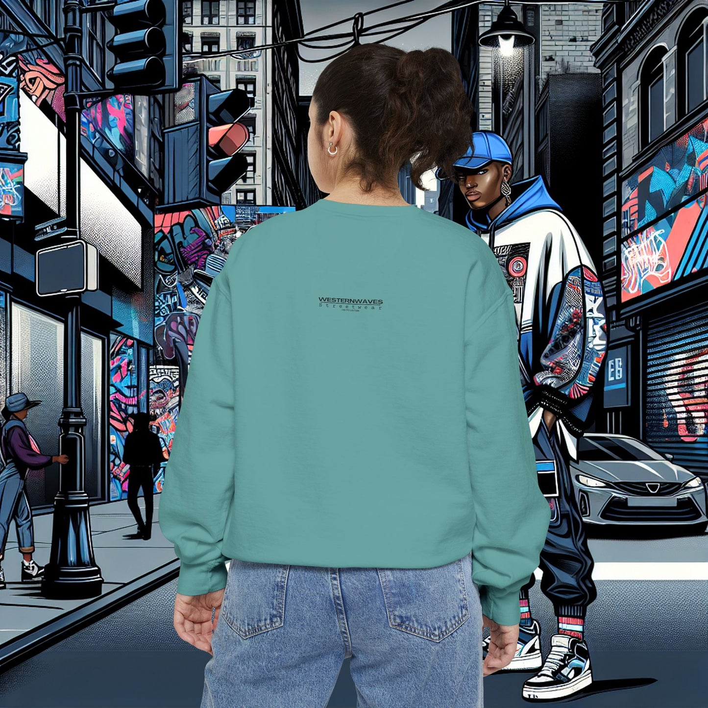 Unisex Garment-Dyed Sweatshirt_ N8+ Series SPW USMWSSFCNSS PT2WW001_ Limited Edition by WesternWaves: