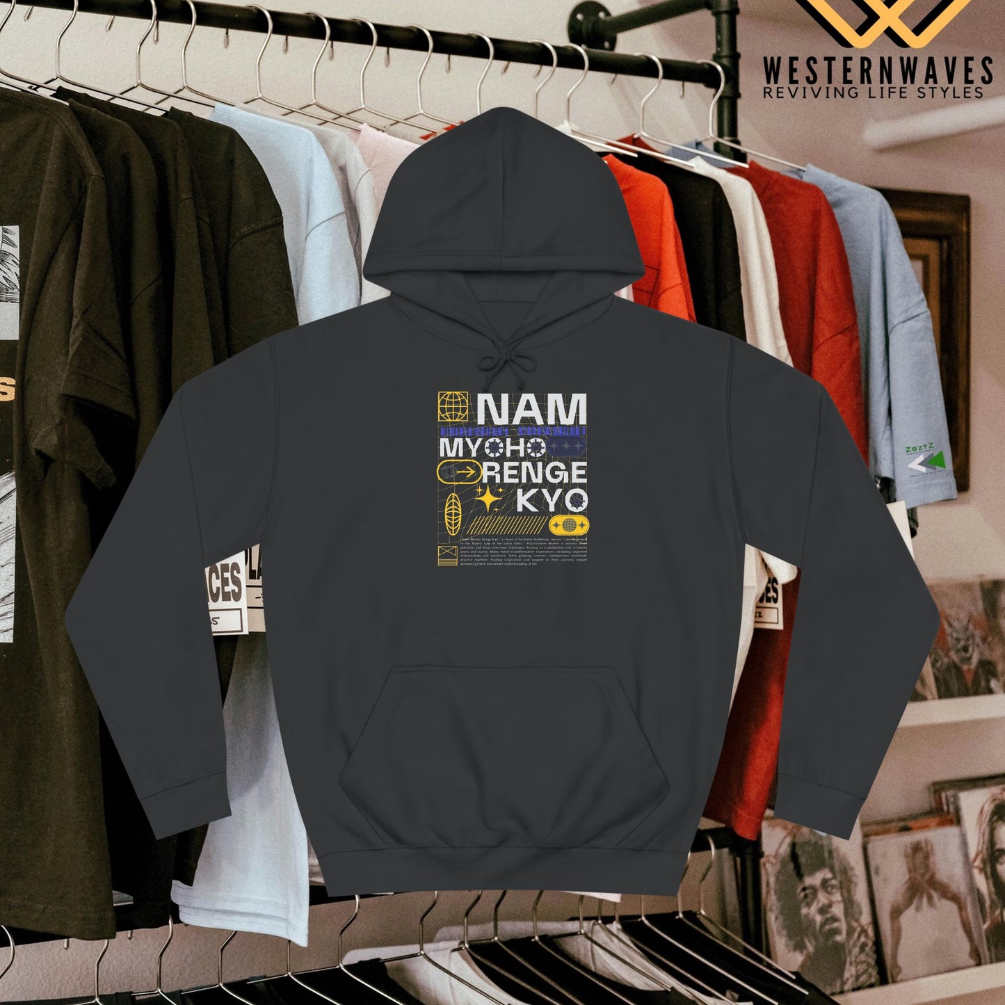 Unisex College Hoodie_ N2+ Series USCH PT2WW006_ Limited Edition Timeless Unisex Design by WesternWaves: