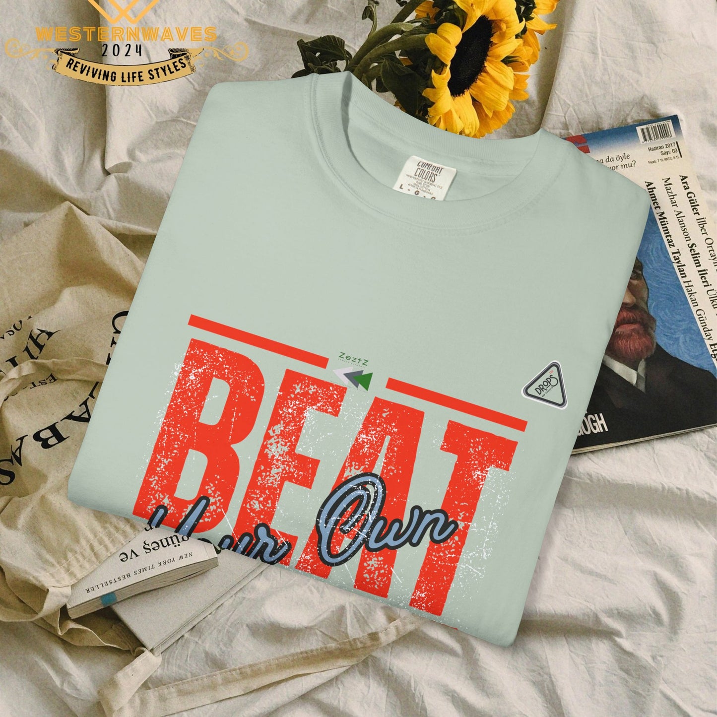 Unisex Garment-Dyed T-shirt_ N2 Series USGDTS PT2WW002_ Comfort Colors 1717_ WesternWaves Limited Edition: