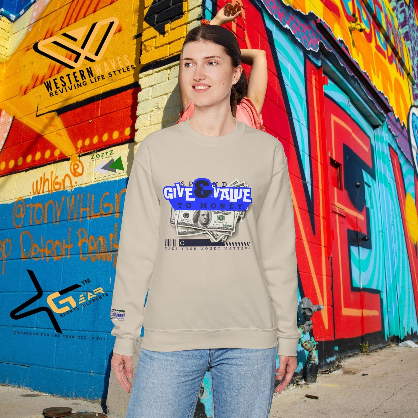 Unisex Heavy Blend™ Crewneck Sweatshirt_ N3+ Series UHBCSS PT2WW036_ Limited Edition Pure Luxury By WesternWaves: