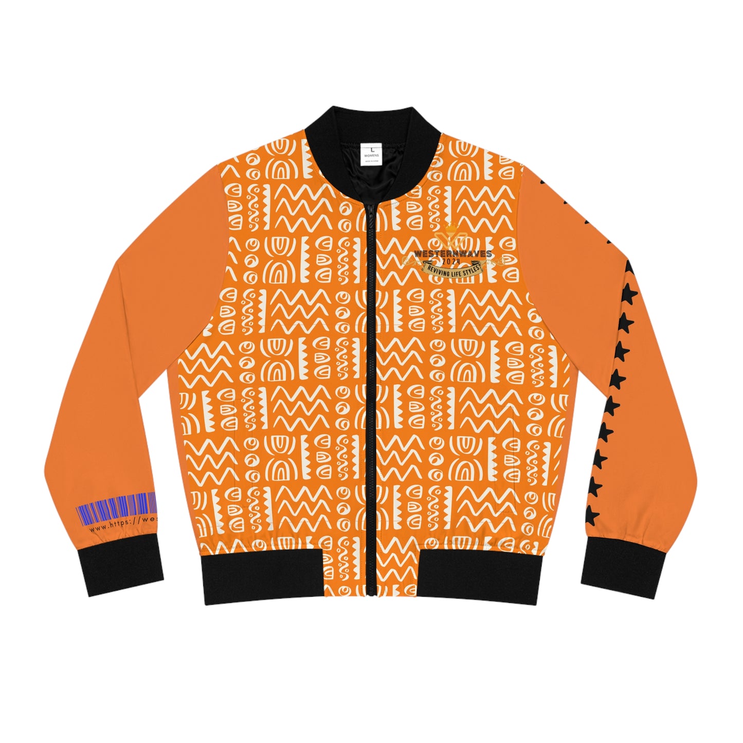 Women's Bomber Jacket (AOP)_ N2+ Series WBJAOP PT2WW002_ Fierce Feminine Flair Jacket by WesternWaves