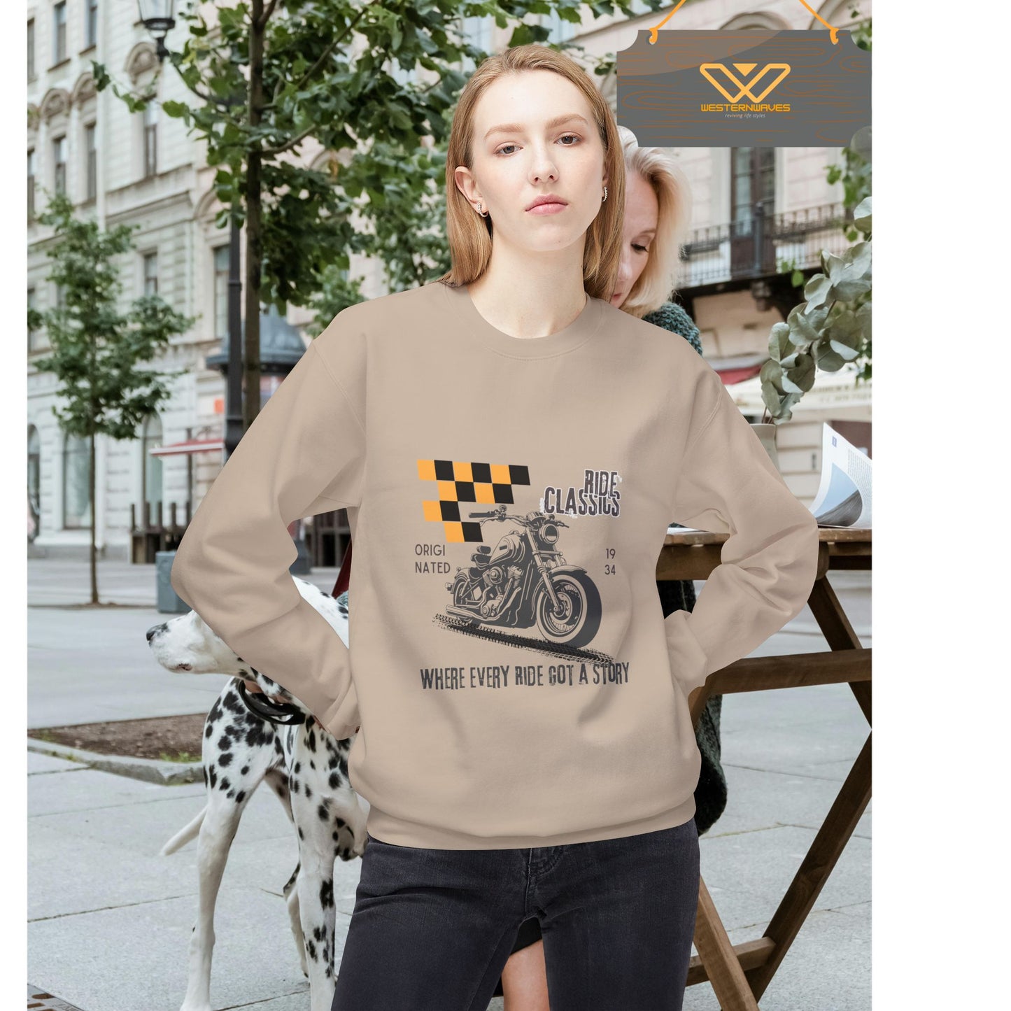 Unisex Midweight Softstyle Fleece Crewneck Sweatshirt_ N3+ Series USMWSSFCNSS PT2WW003_ Limited Edition Stylish Eco-conscious Raw Classic by WesternWaves:
