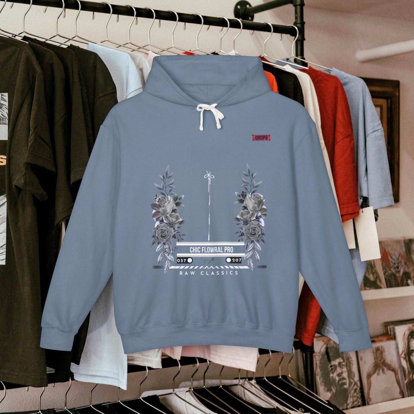 Lightweight Hooded Sweatshirt_ Series UWD 053_ Limited Edition Floral Streetwear by WesternWaves: