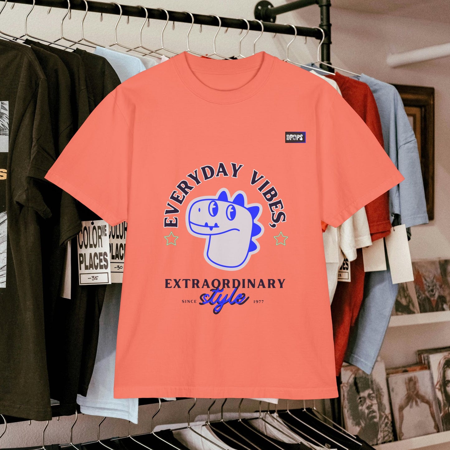 Unisex Garment-Dyed Tee_ N7* Series USGDTEE PT2WW001_ Limited Edition Vibrant T-shirt by WesternWaves:
