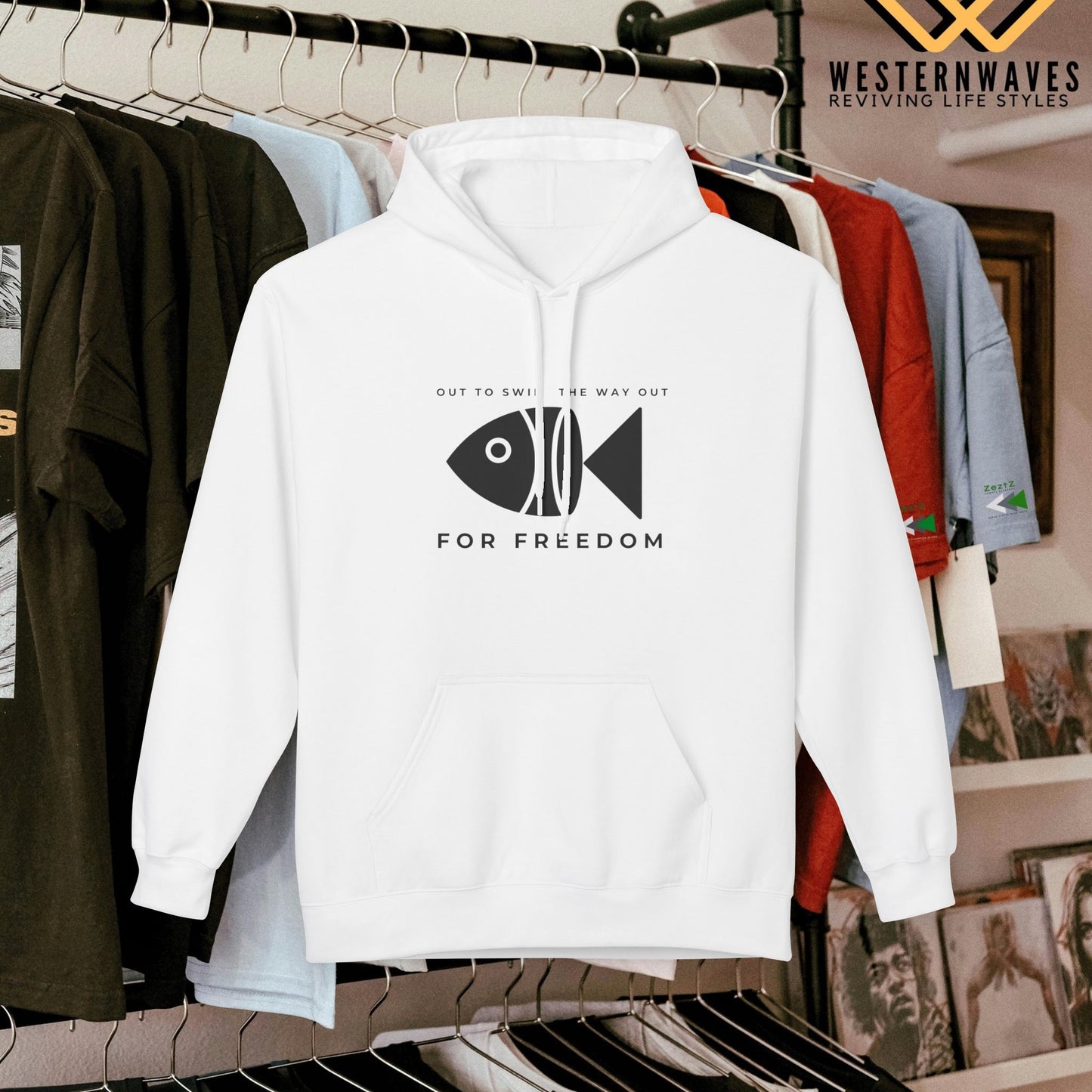Unisex Midweight Softstyle Fleece Hoodie_ N3+ Series USMWXXFH PI2WW001_ Limited Edition by WesternWaves: