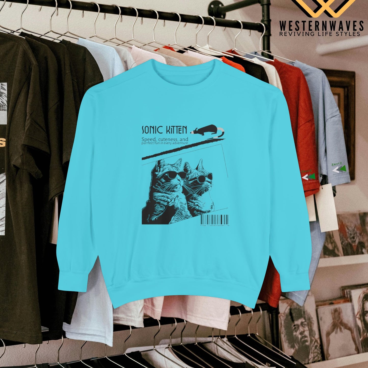 Unisex Garment-Dyed Sweatshirt_ N3+ Series SPW UGDSS PT2WW003_WesternWaves Limited Edition