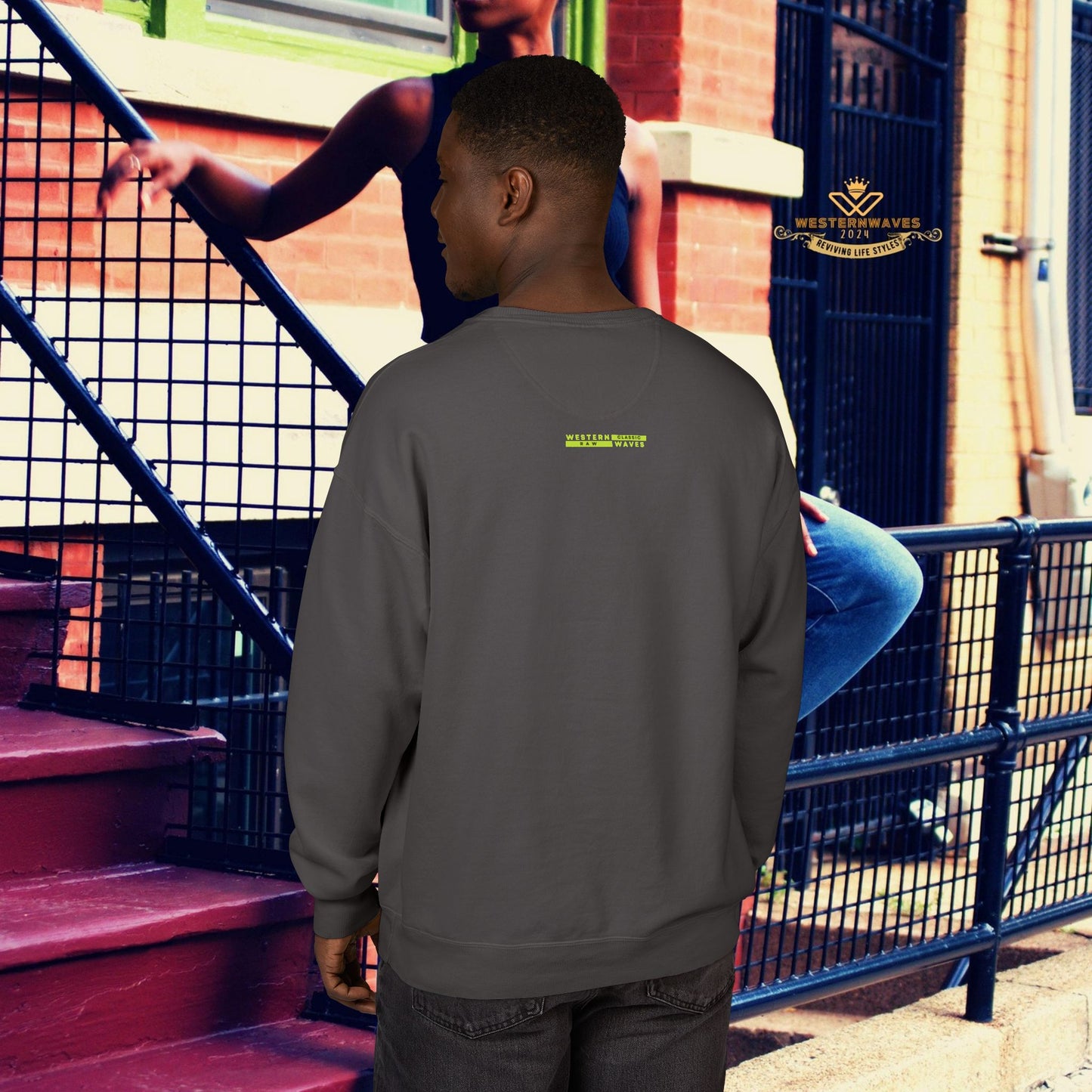 Unisex ComfortWash® Garment Dyed Crewneck Sweatshirt_ N7* Series USCGDCNSS PT2WW001_ Limited Edition Comfort & Retro Flair by WesternWaves: