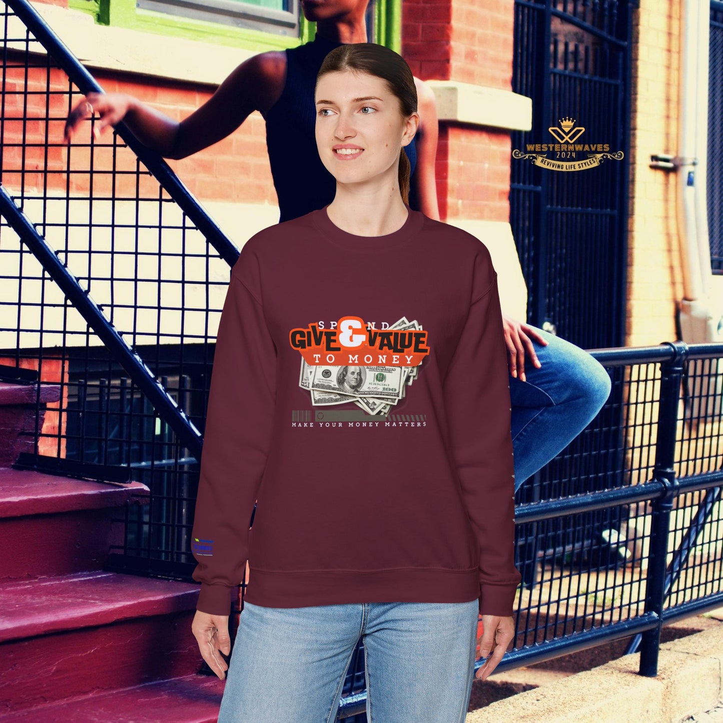 Unisex Heavy Blend™ Crewneck Sweatshirt_ N3+ Series UHBCSS PT2WW035_ Limited Edition Pure Luxury By WesternWaves: