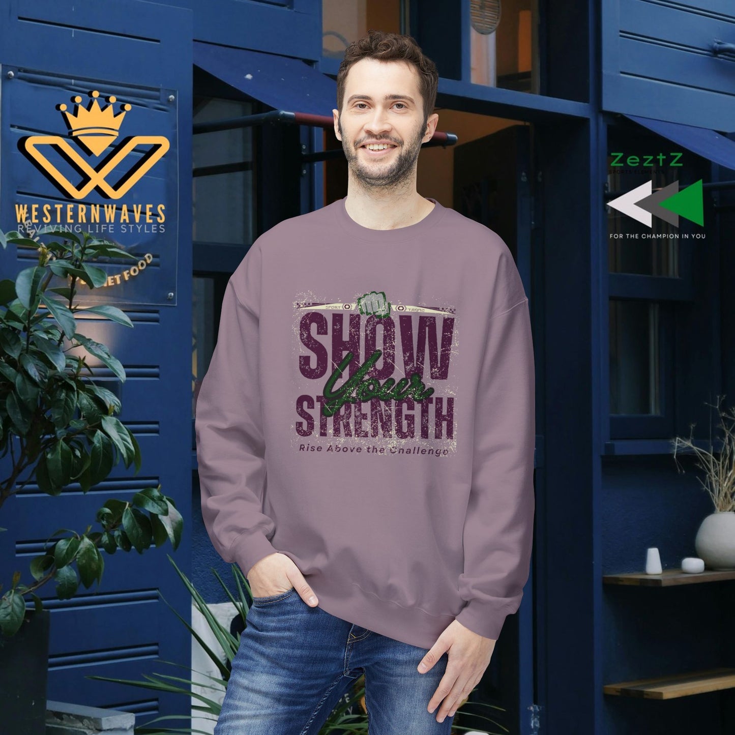 Unisex Midweight Softstyle Fleece Crewneck Sweatshirt_ N2+ Series USMWSSFCNSS PT2WW010_ Limited Edition Stylish Eco-conscious Raw Classic by WesternWaves: