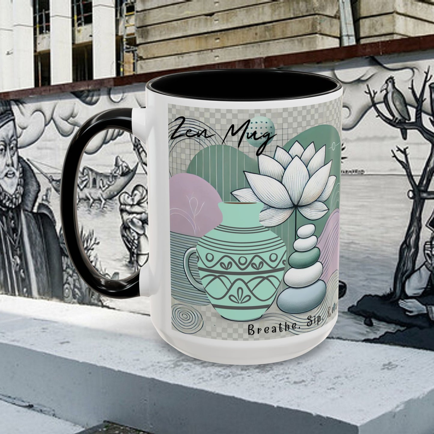 Accent Coffee Mug (11, 15oz) _ N3+ Series ACMUG PT2WW006_ Limited Edition Blend Style & Functionality by WesternWaves: