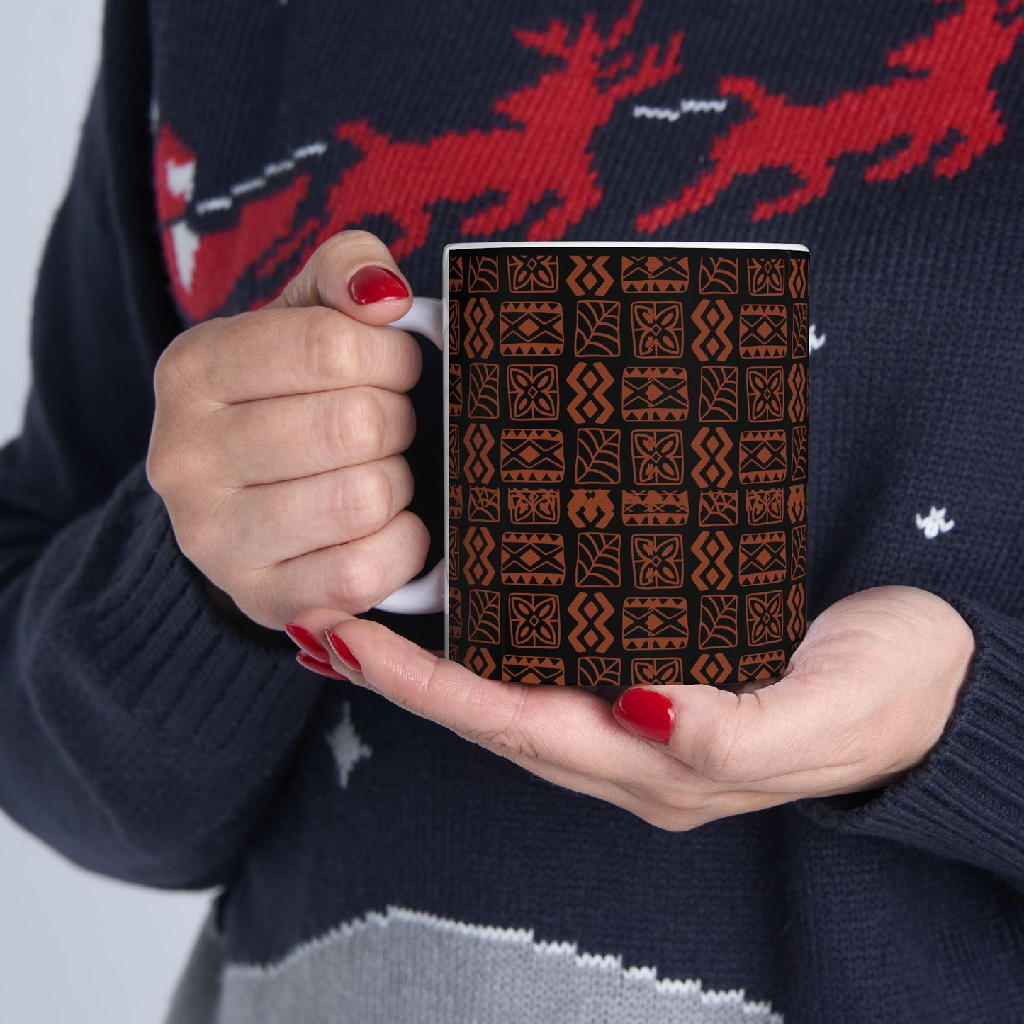 Ceramic Mug 11oz & 15oz_ N7* Series CMUG11OZ&15OZ PT2WW001_ Limited Edition Tribal Pattern Coffee Mug by WestenWaves: