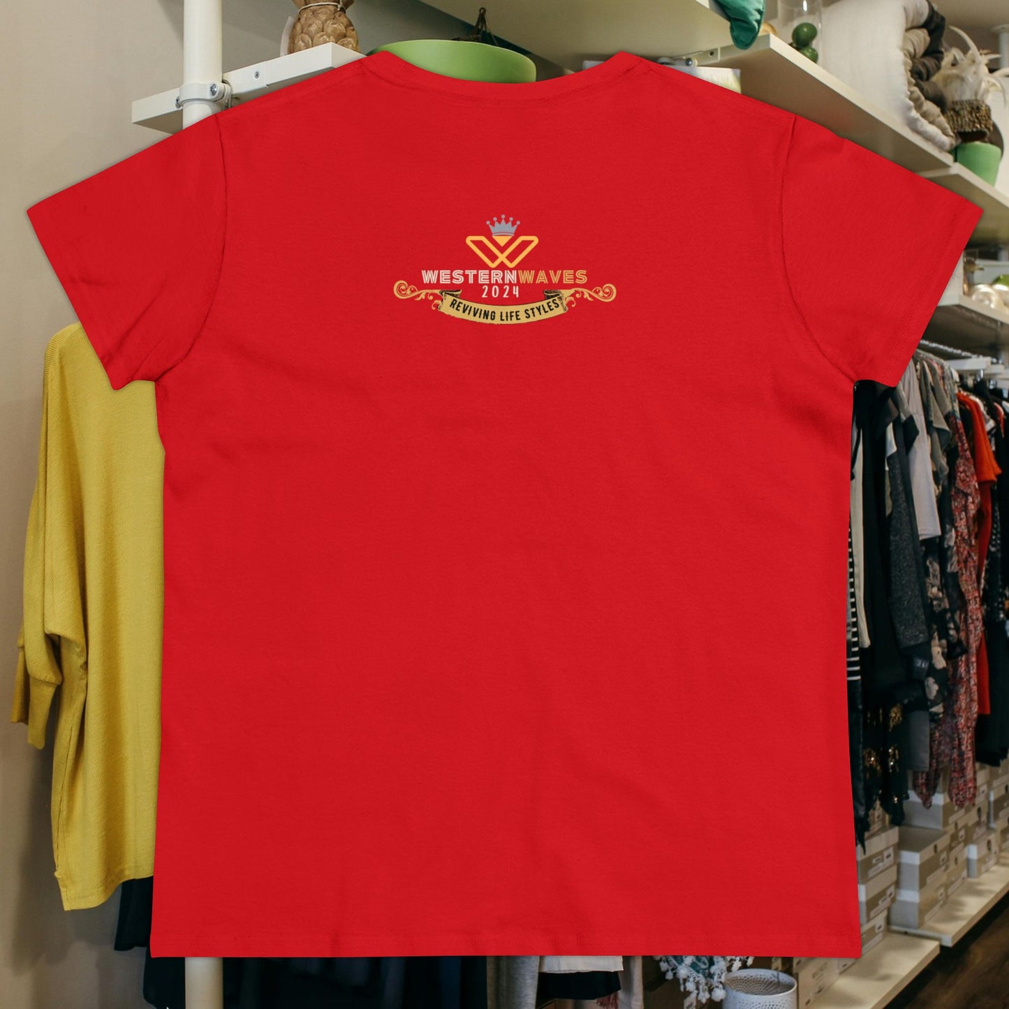 Women's Midweight Cotton Tee_ Essential Comfort_ N2+ Series SSTS PT2WW004_ Limited Edition Perfect Blend of Comfort by WesternWaves: