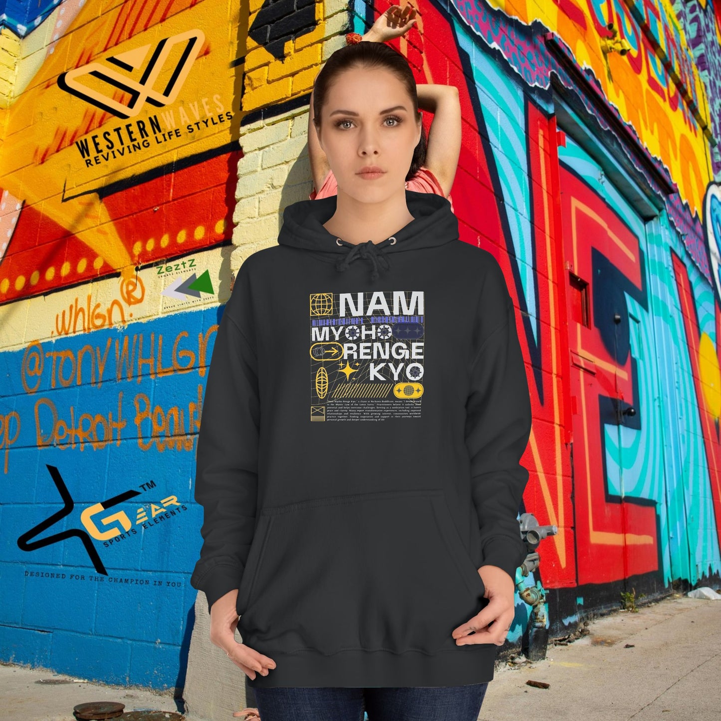 Unisex College Hoodie_ N2+ Series USCH PT2WW006_ Limited Edition Timeless Unisex Design by WesternWaves: