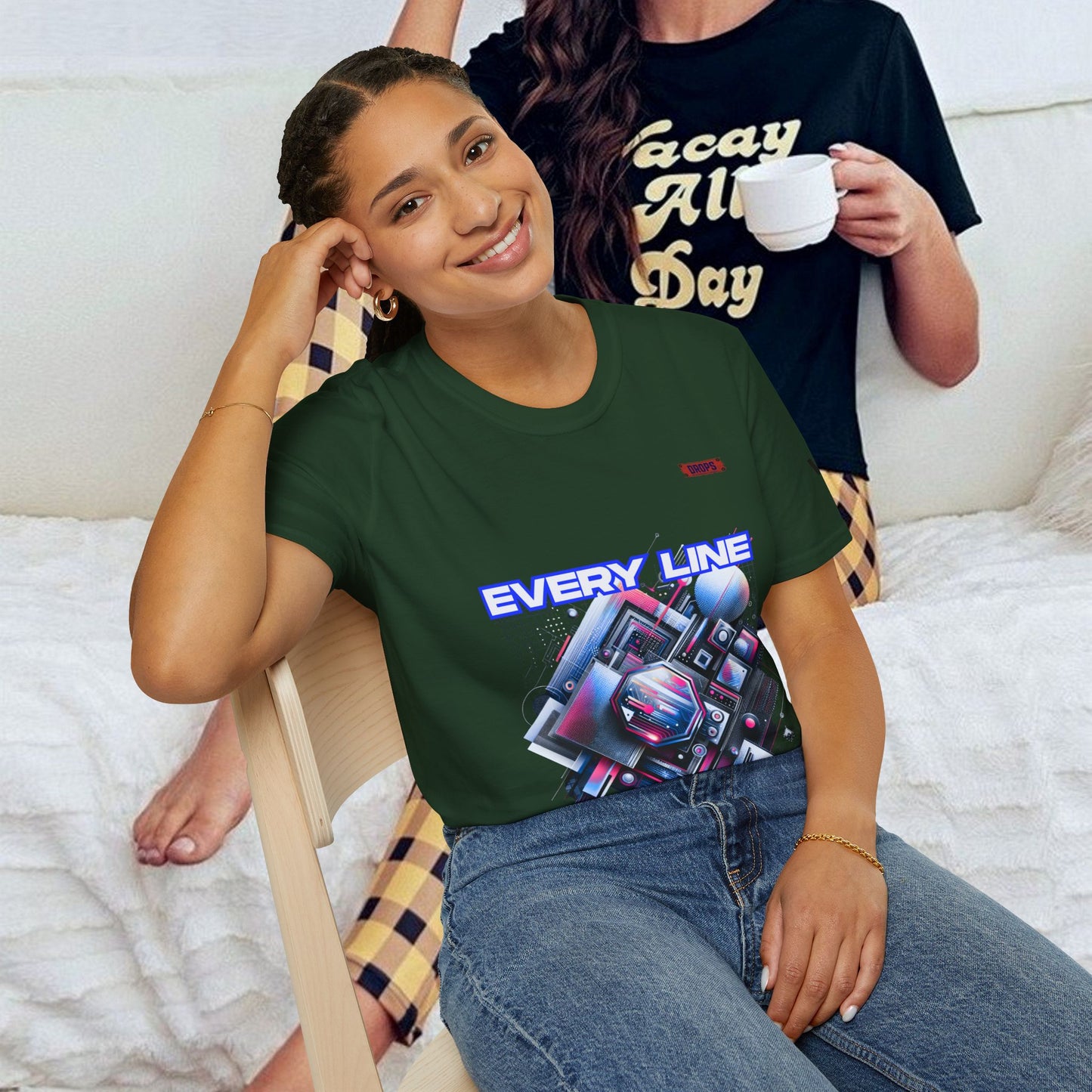 Every Line Graphic Unisex Softstyle T-Shirt | Retro Art Tee, Casual Wear, Gift for Art Lovers, Streetwear, Everyday Style