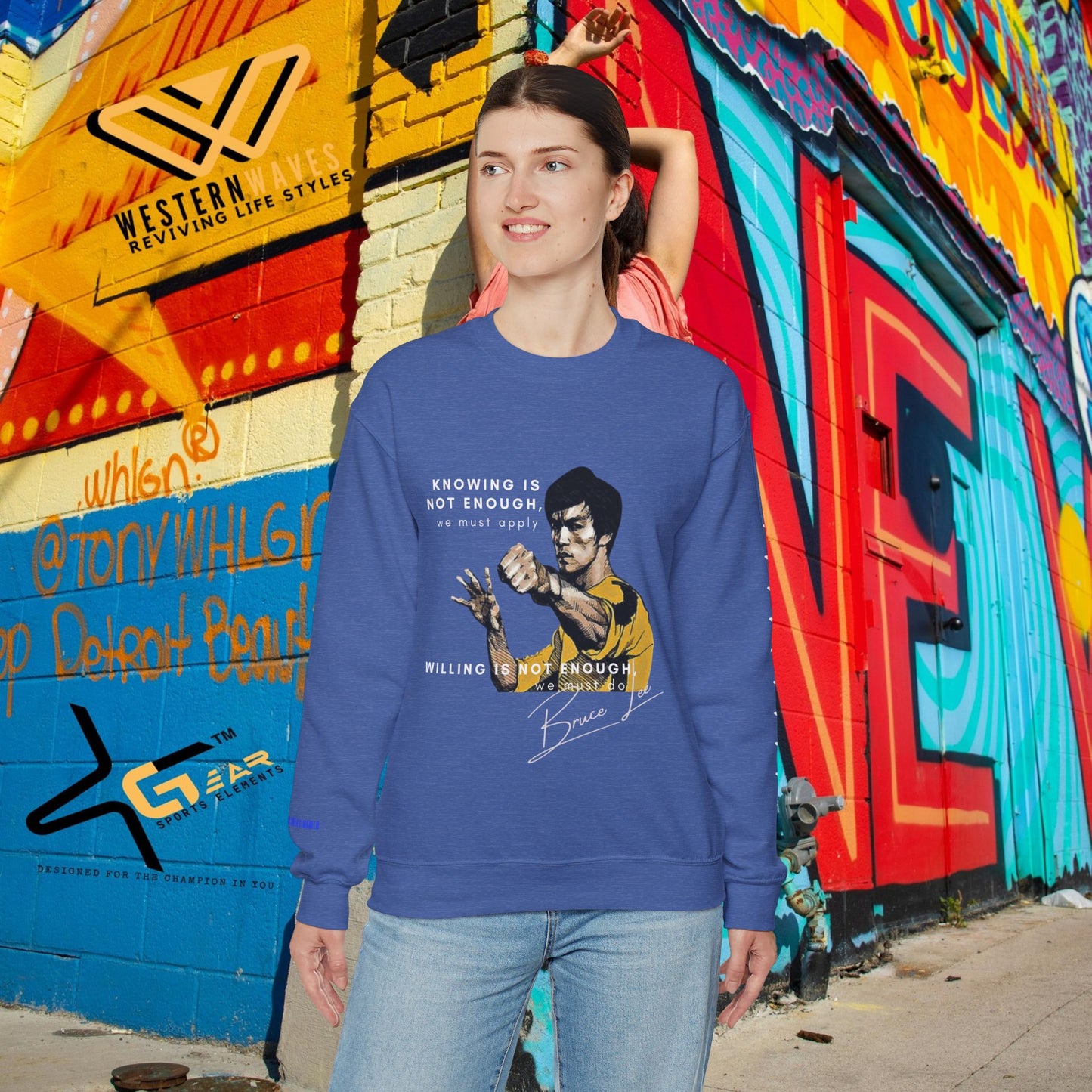 Unisex Heavy Blend™ Crewneck Sweatshirt_ N2+ Sports Series UHBCSS PT2WW009_ Limited Edition ‘Zeztz’ Brand Sports Elements by WesternWaves:
