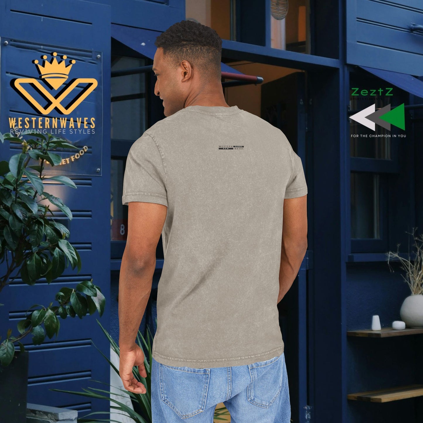 Acid Washed Round Neck Tee_ N7+ Series AWRNTEE PT2WW001_ Limited Edition by WesternWaves: