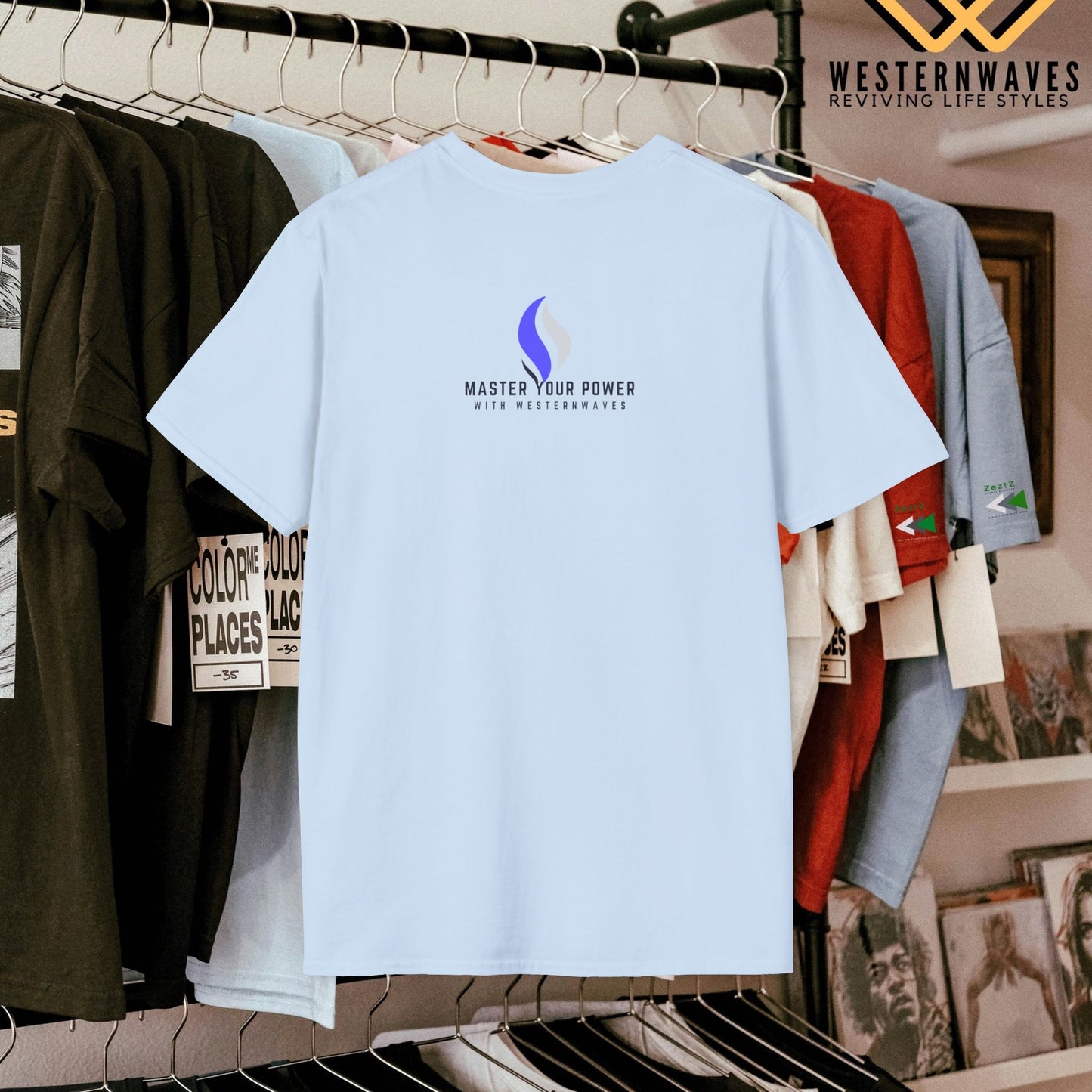 Unisex Softstyle T-Shirt_ N3+ USSTS FT2WW005_ Redefine Relaxation Limited Edition by WesternWaves: