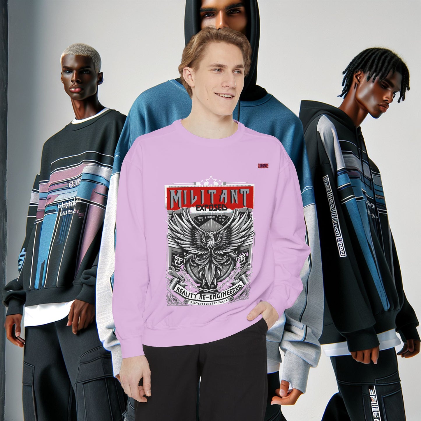 Unisex Garment-Dyed Sweatshirt_ N8+ Series SPW USMWSSFCNSS PT2WW001_ Limited Edition by WesternWaves: