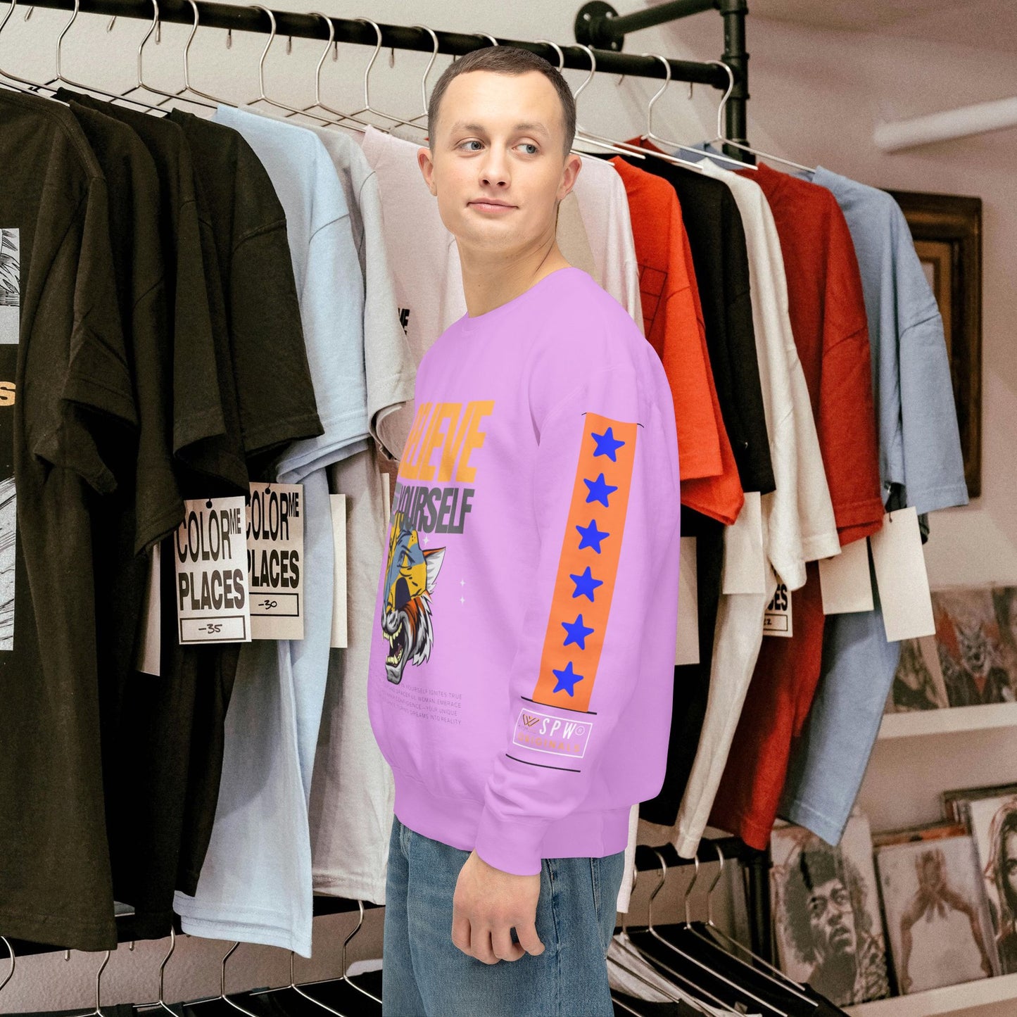 Unisex Lightweight Crewneck Sweatshirt_ N2+ Series ULWCSS PT2WW007_Limited Edition Unparalleled Quality by WesternWaves: