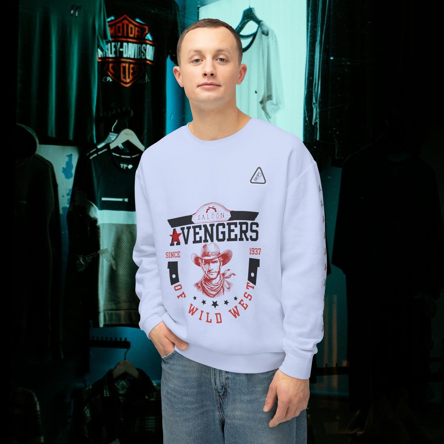 Unisex Lightweight Sweatshirt_ N7* Series USLWSS PT2WW002_ Limited Edition by WesternWaves: