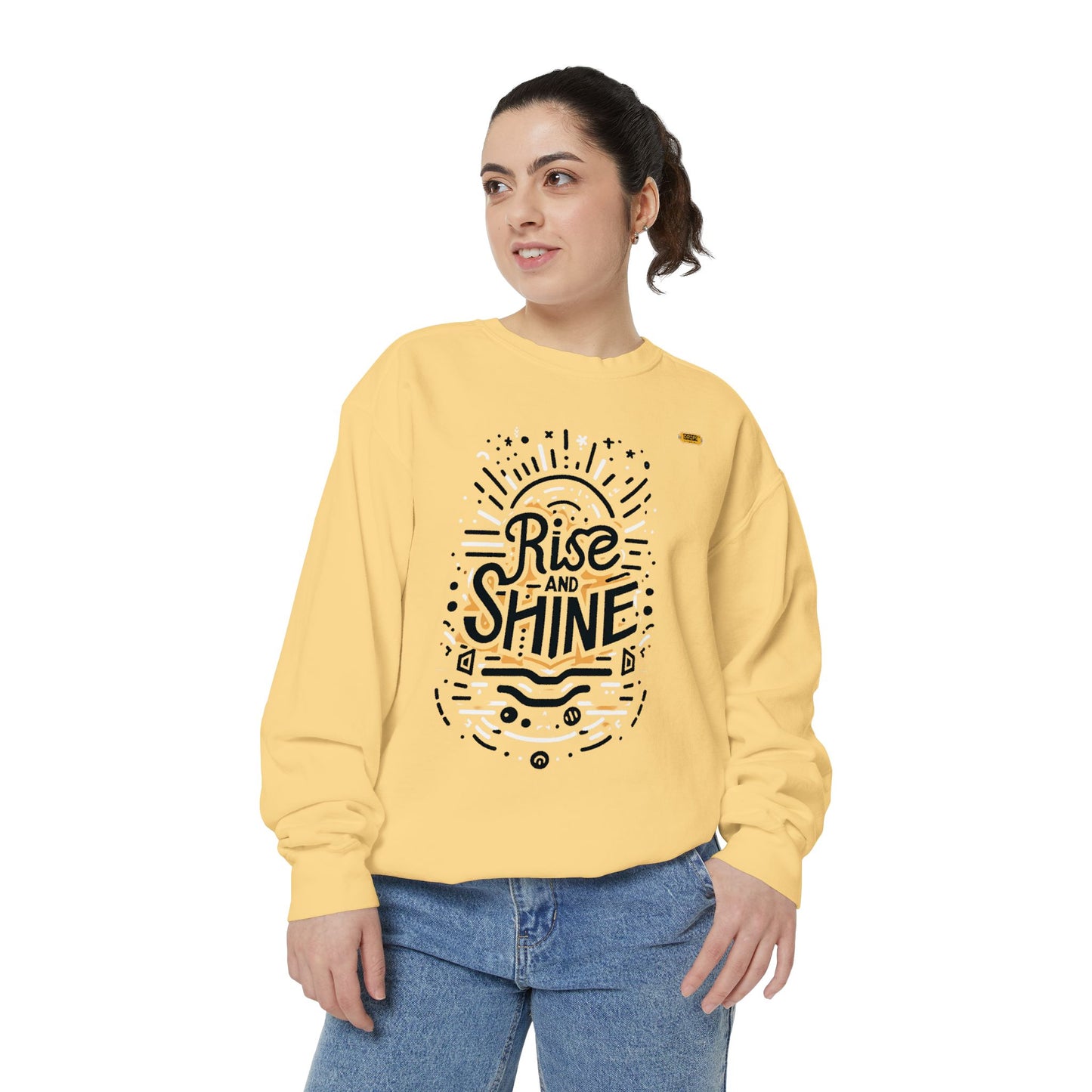 Motivational Unisex Garment-Dyed Sweatshirt, Cozy Pullover, Rise and Shine Apparel, Gift for Her, Inspirational Clothing