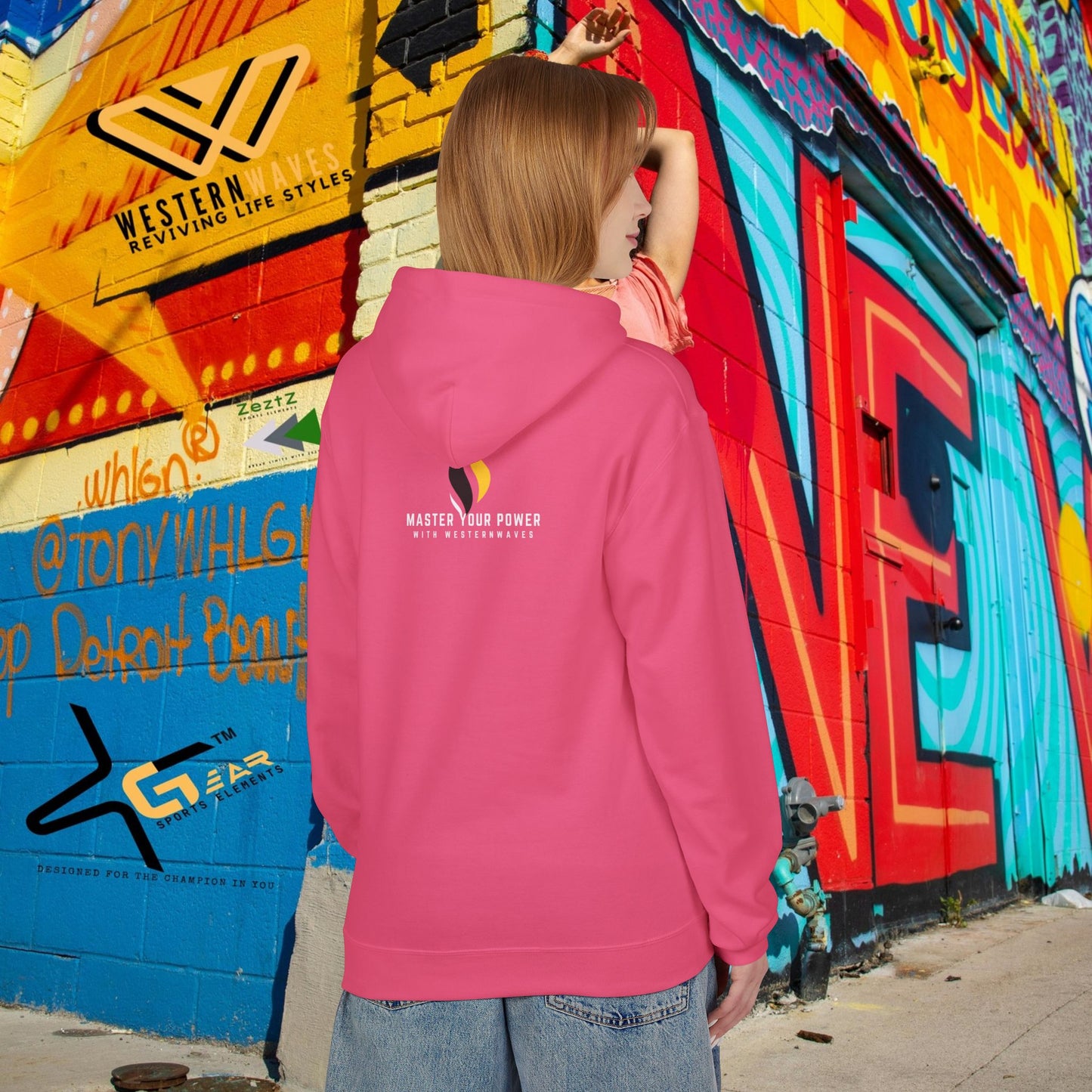 Unisex Midweight Softstyle Fleece Hoodie_ N3+ Series USMWSSFH PT2WW002_ Limited Edition Luxuriously Soft 100% Cotton Face by WesternWaves: