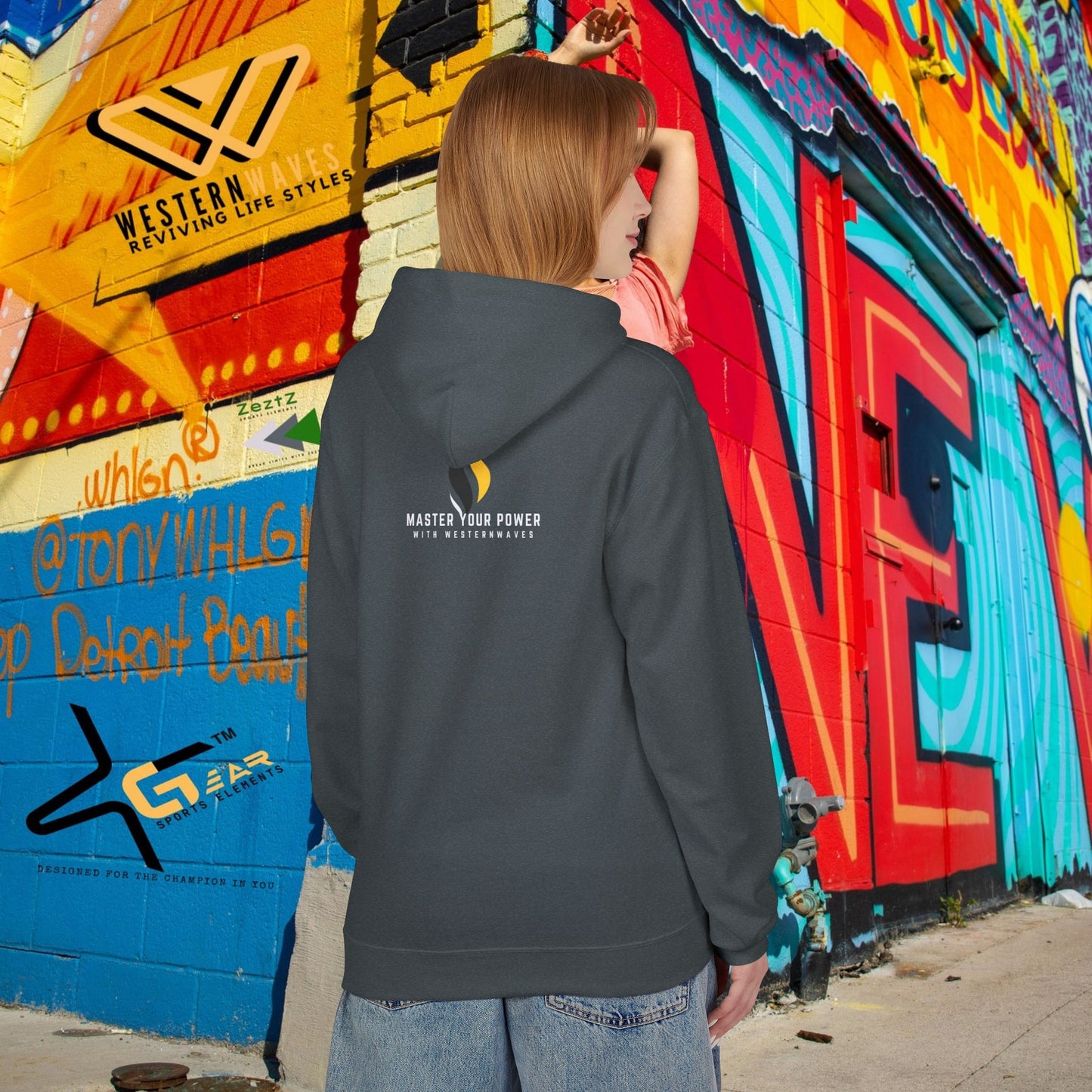 Unisex Midweight Softstyle Fleece Hoodie_ N3+ Series USMWSSFH PT2WW002_ Limited Edition Luxuriously Soft 100% Cotton Face by WesternWaves: