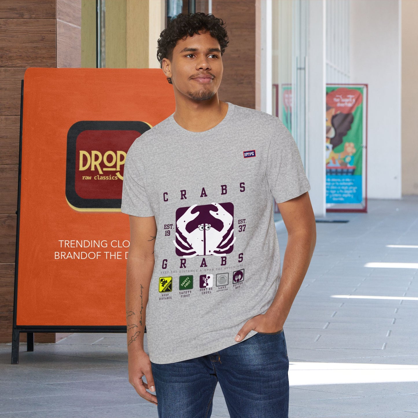 Eco-Friendly Crab Graphic Tee, Sustainable Fashion T-Shirt, Unisex Nature Lover Gift, Beach Vibes Apparel, Boho T-Shirt_ 22 May 2025_ 001