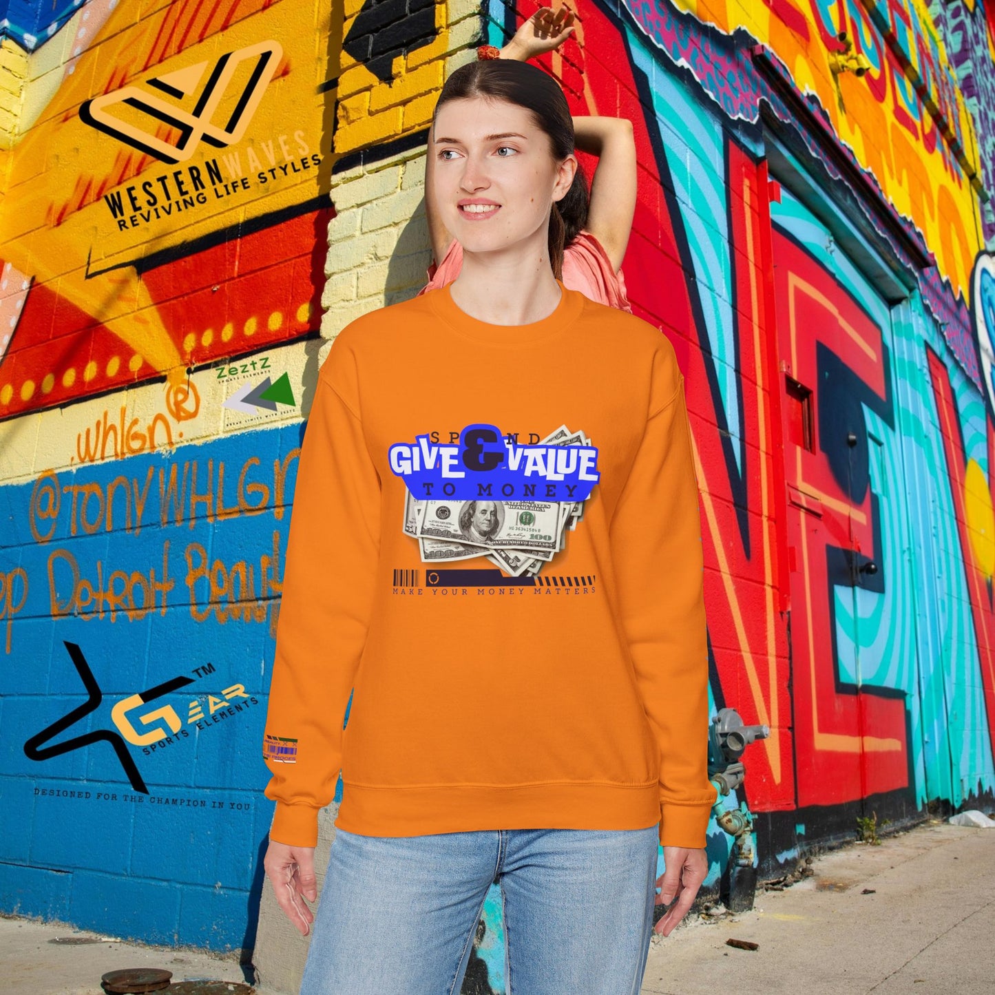 Unisex Heavy Blend™ Crewneck Sweatshirt_ N3+ Series UHBCSS PT2WW036_ Limited Edition Pure Luxury By WesternWaves: