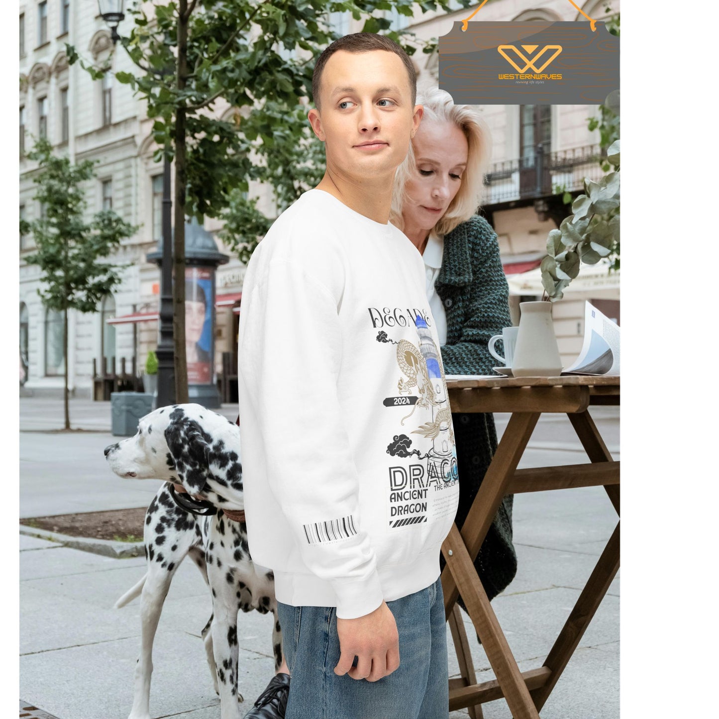 Unisex Lightweight Crewneck Sweatshirt_ N3+ Series ULWCSS PT2WW013_ Limited Edition Conscious Fashion Collaboration by WesternWaves: