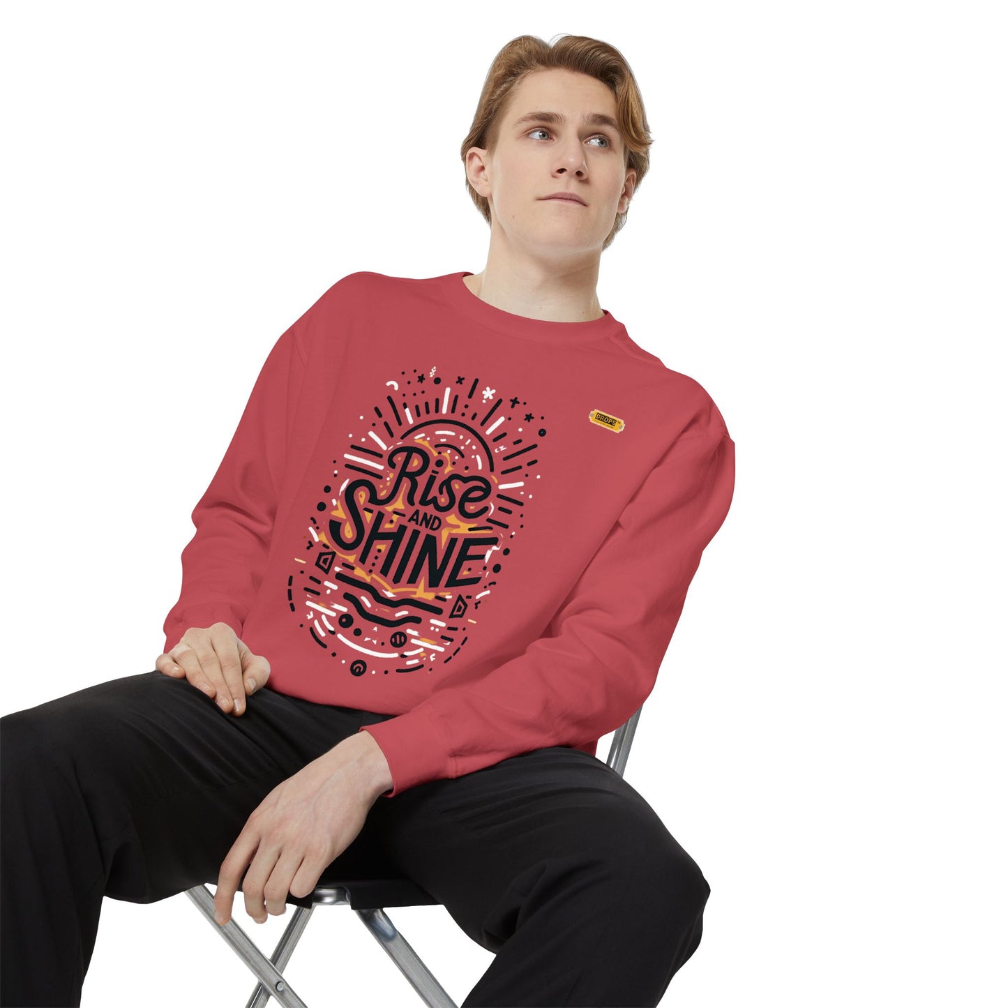 Motivational Unisex Garment-Dyed Sweatshirt, Cozy Pullover, Rise and Shine Apparel, Gift for Her, Inspirational Clothing