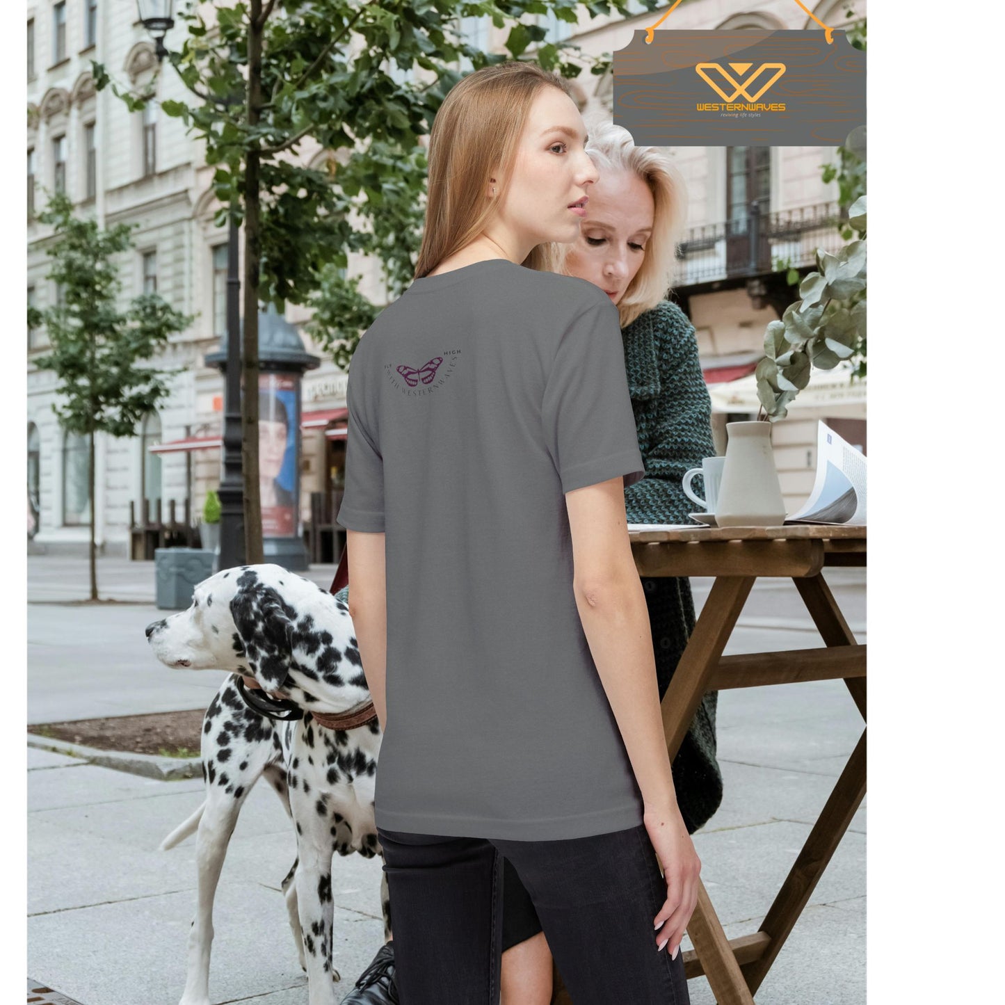 Unisex Midweight T-shirt, Made in USA_ N+ Series UMTS PT2WW007_ Limited Edition Design by WesternWaves: