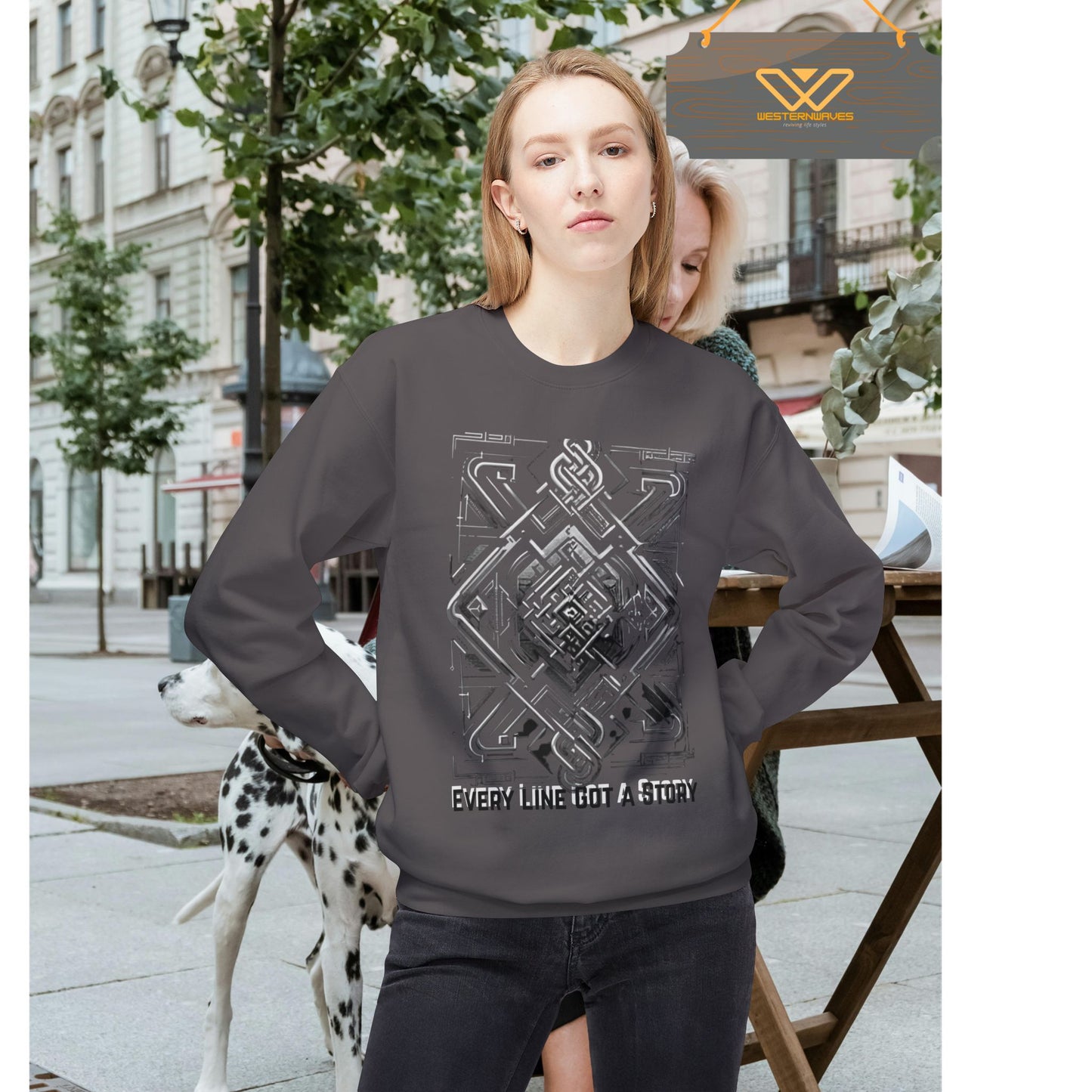 Every Line Got A Story Sweatshirt | Unisex Fleece Crewneck, Cozy Pullover, Artistic Gift, Casual Layer, Everyday Wear