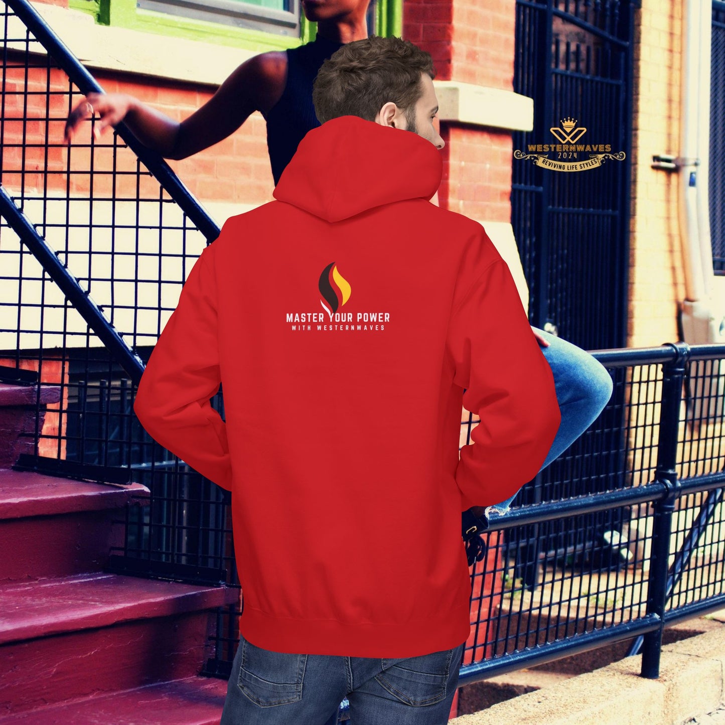 Unisex Midweight Softstyle Fleece Hoodie_ N3+ Series USMWSSFH PT2WW002_ Limited Edition Luxuriously Soft 100% Cotton Face by WesternWaves: